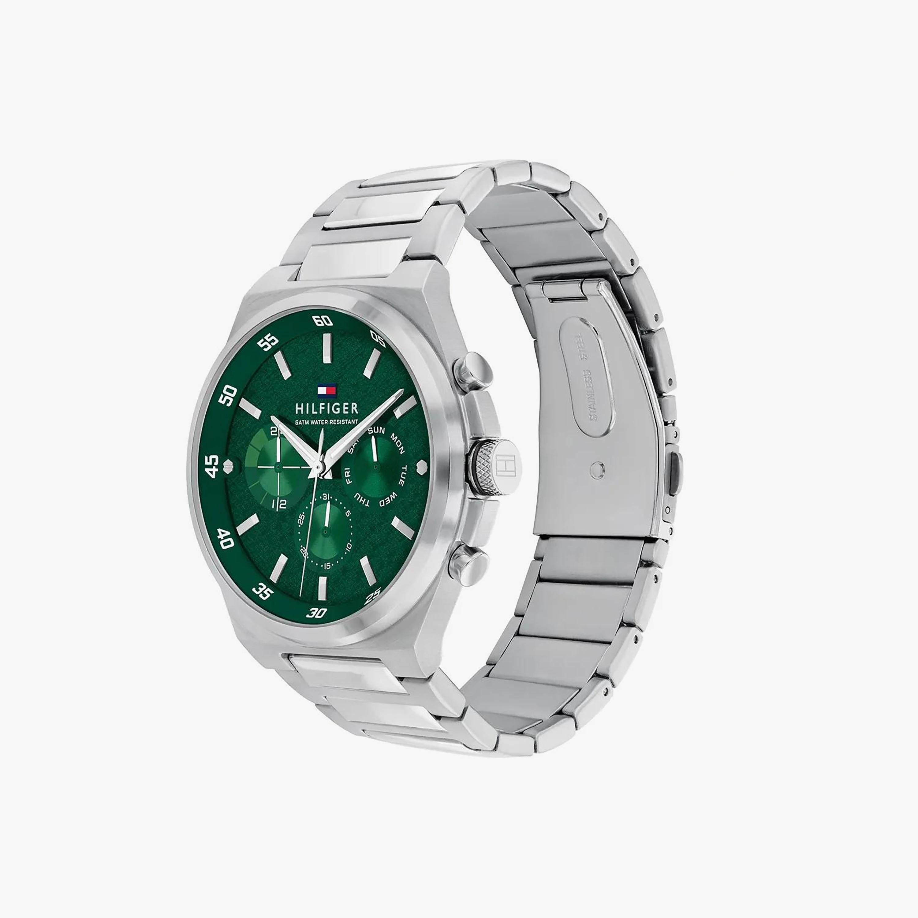 Tommy Hilfiger Men's 46 MM Silver Chronograph Stainless Steel Strap Watch | 1792088-men-watchesandjewellery-watches-image-2