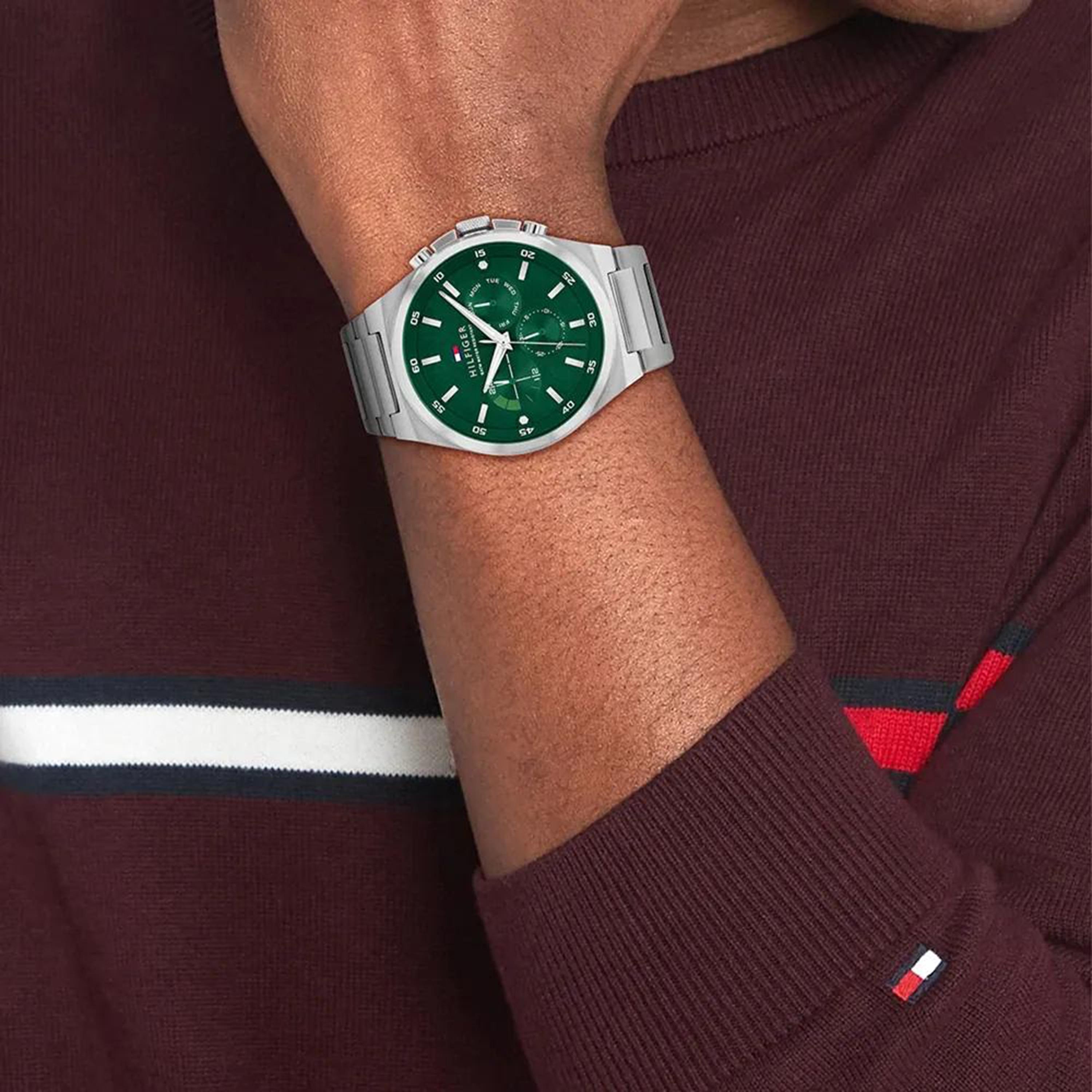 Tommy Hilfiger Men's 46 MM Silver Chronograph Stainless Steel Strap Watch | 1792088-men-watchesandjewellery-watches-image-4