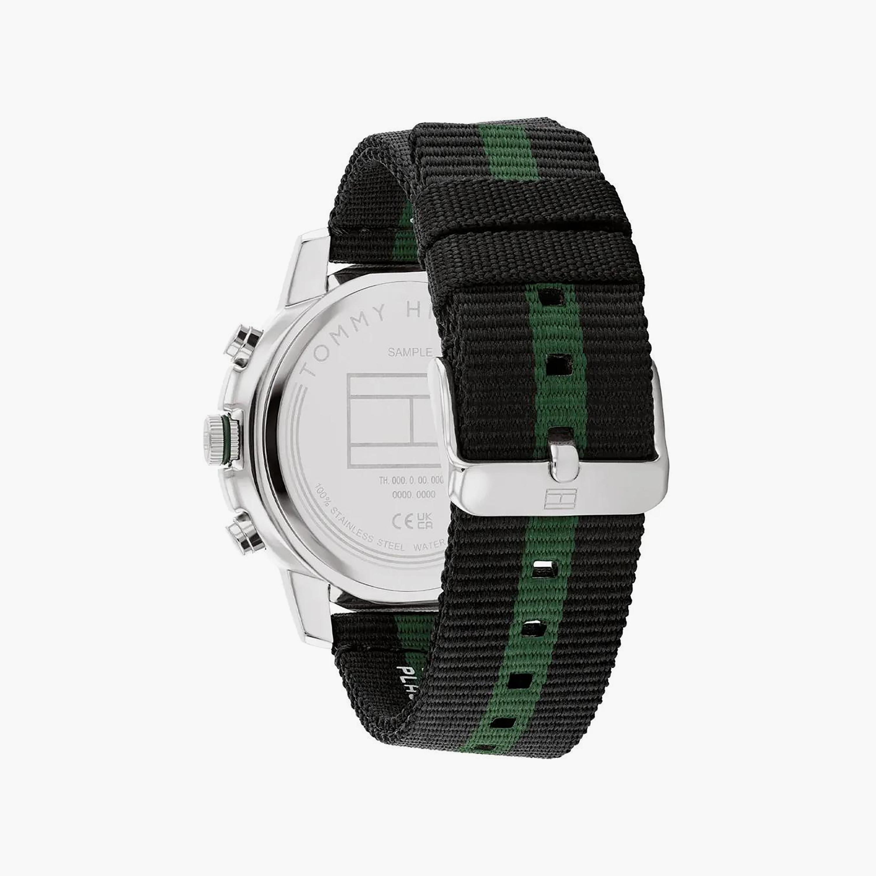 Tommy Hilfiger Men's 46 MM Black and Green Chronograph Nylon Strap Watch | 1792107-men-watchesandjewellery-watches-image-3