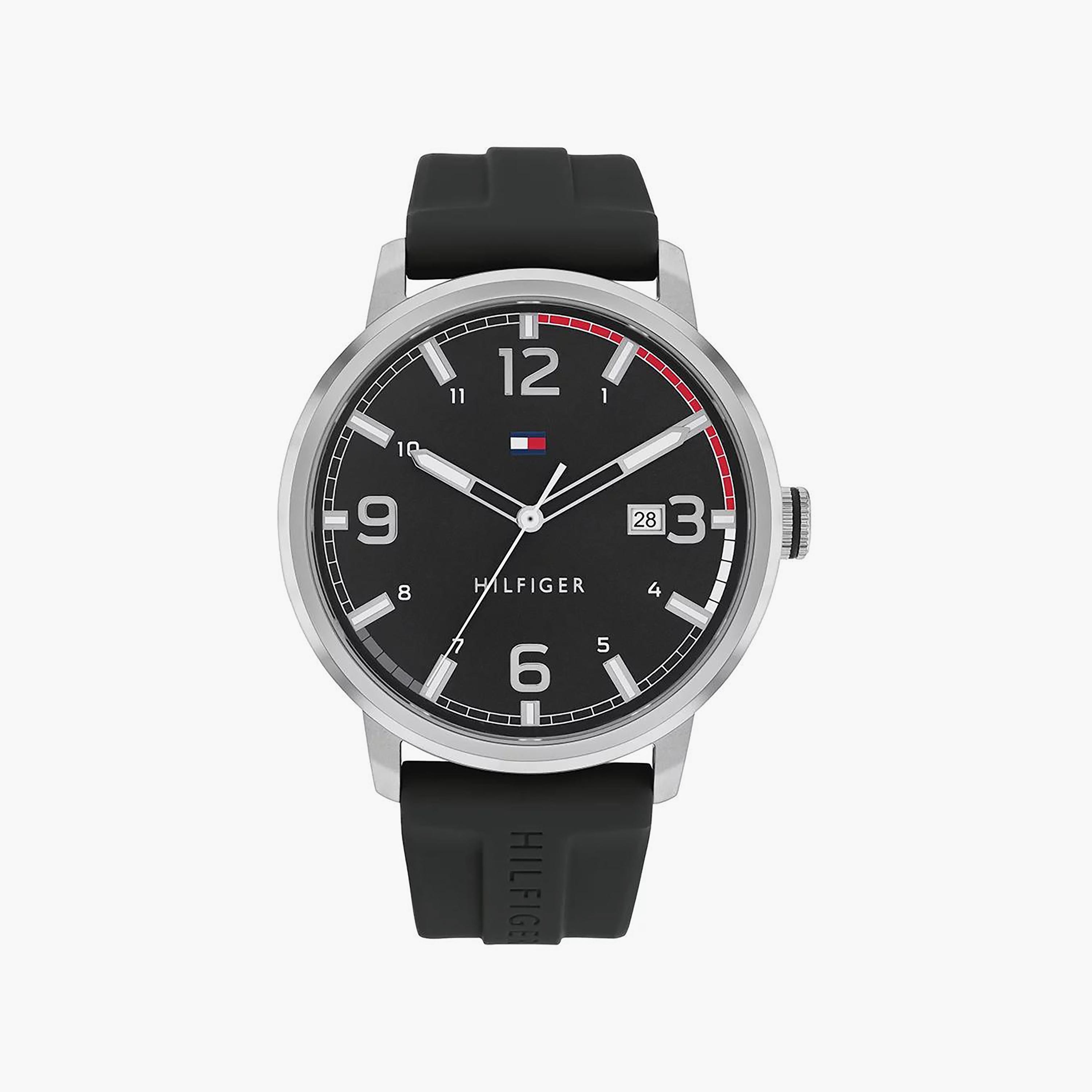 Tommy Hilfiger Men's 44 MM Black Analog Silicone Strap Watch with Bracelet | 2770139-men-watchesandjewellery-watches-image-2