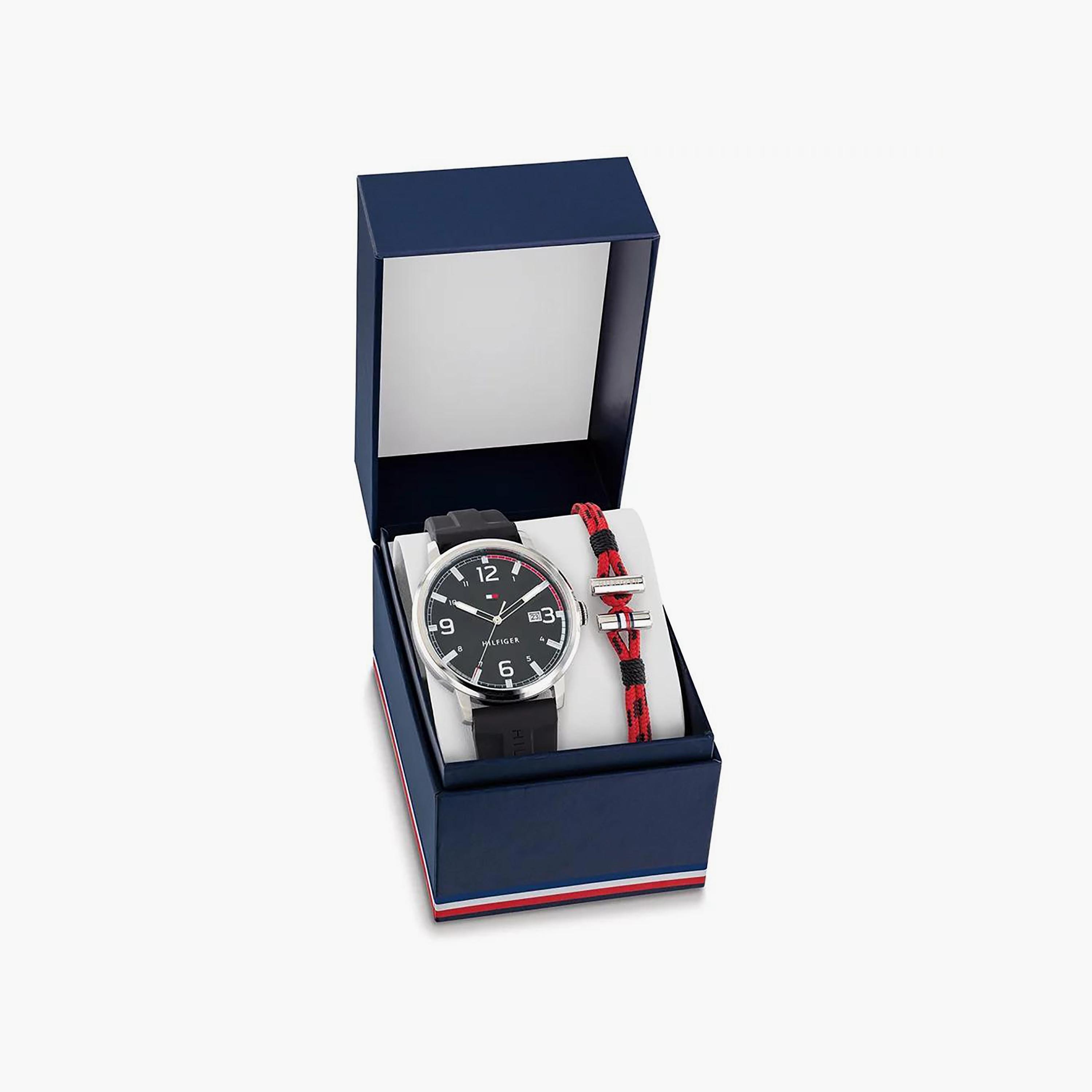 Tommy Hilfiger Men's 44 MM Black Analog Silicone Strap Watch with Bracelet | 2770139-men-watchesandjewellery-watches-image-4