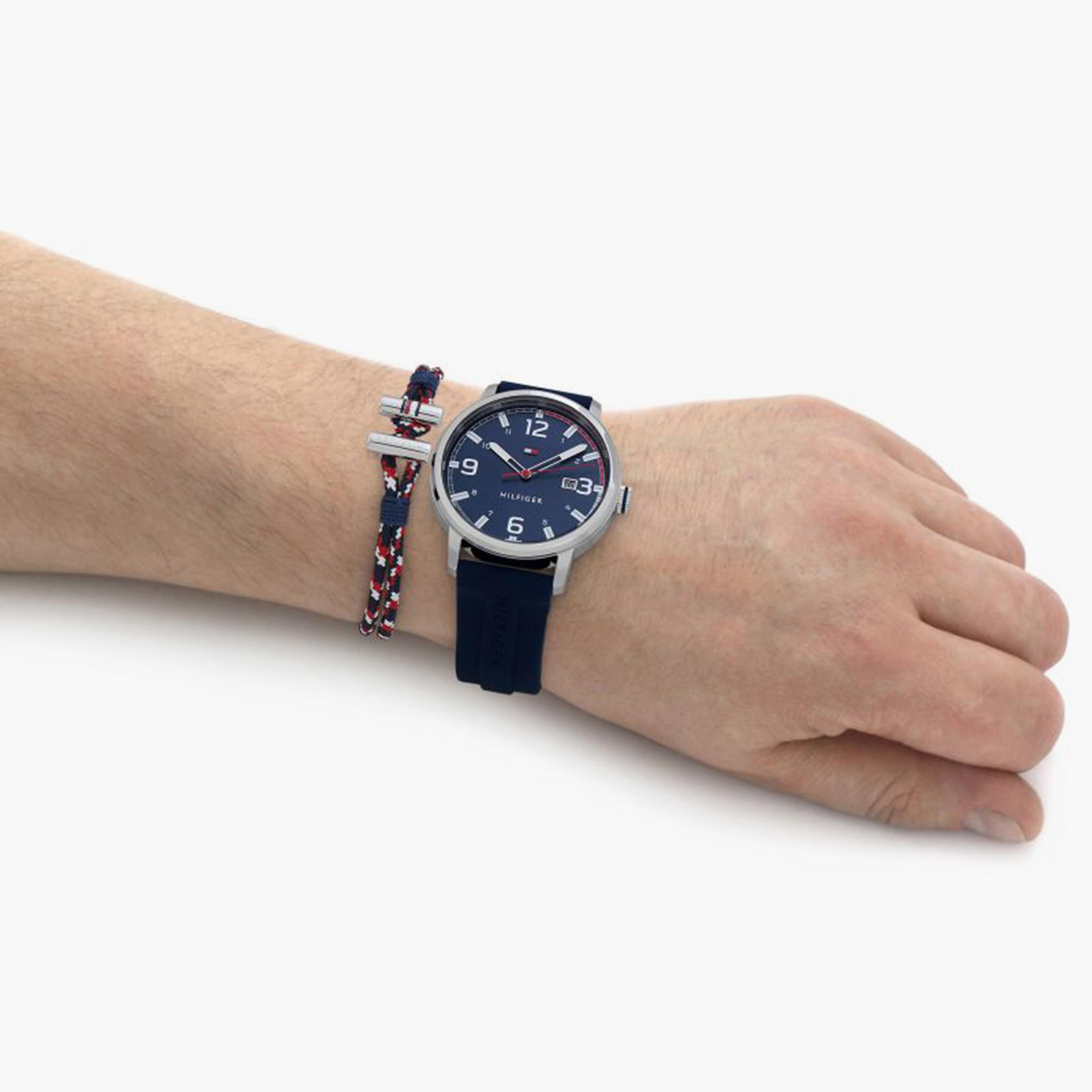 Tommy Hilfiger Men's 44 MM Blue Analog Silicone Strap Watch with Bracelet | 2770141-men-watchesandjewellery-watches-image-5