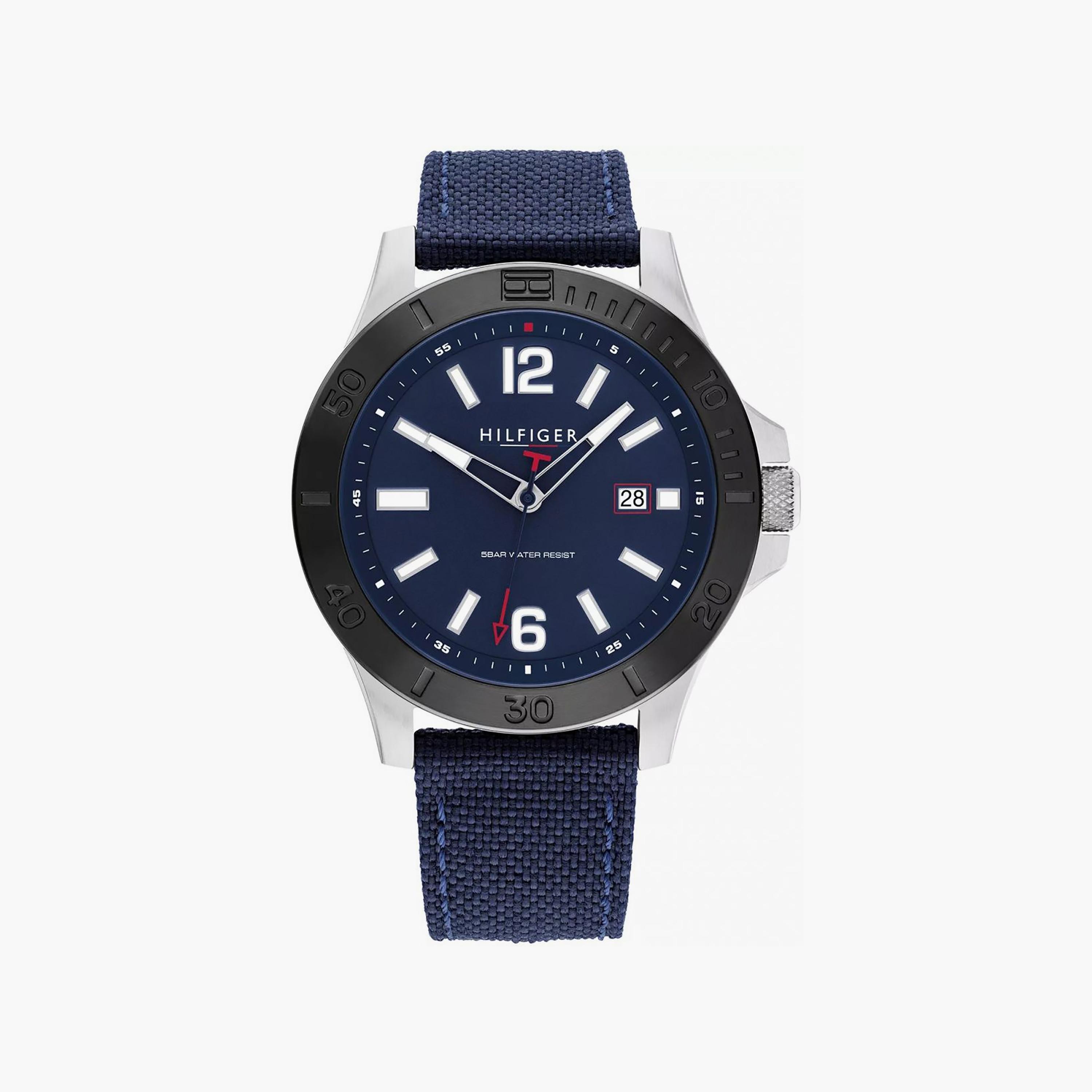 Tommy Hilfiger Men's 46 MM Blue Analog Fabric Strap Watch with Bracelet | 2770156-men-watchesandjewellery-watches-image-2