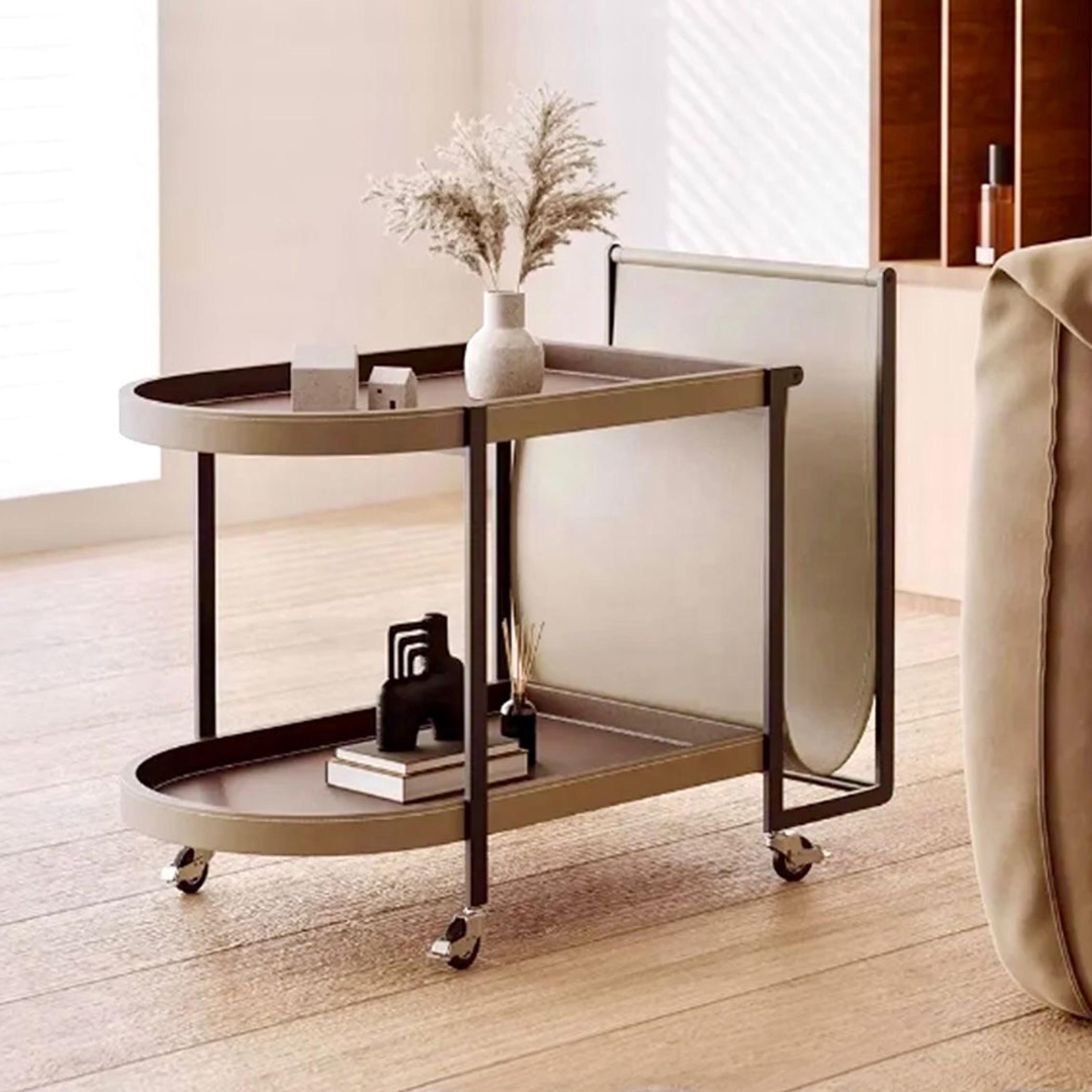 Quesera Alwan 2-Tier Leather Top Coffee Table