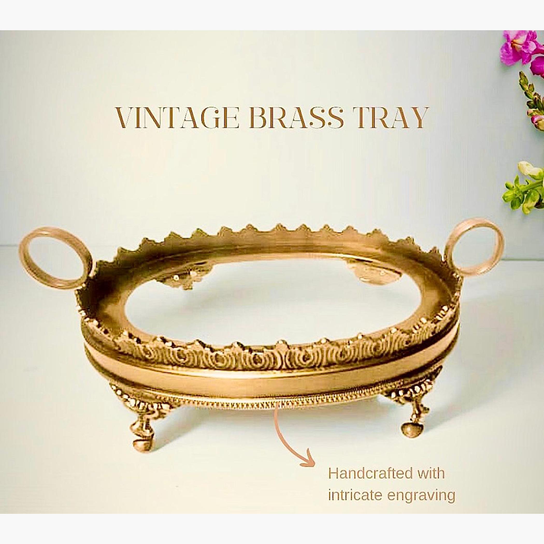 Quesera Vintage Brass Serving Tray