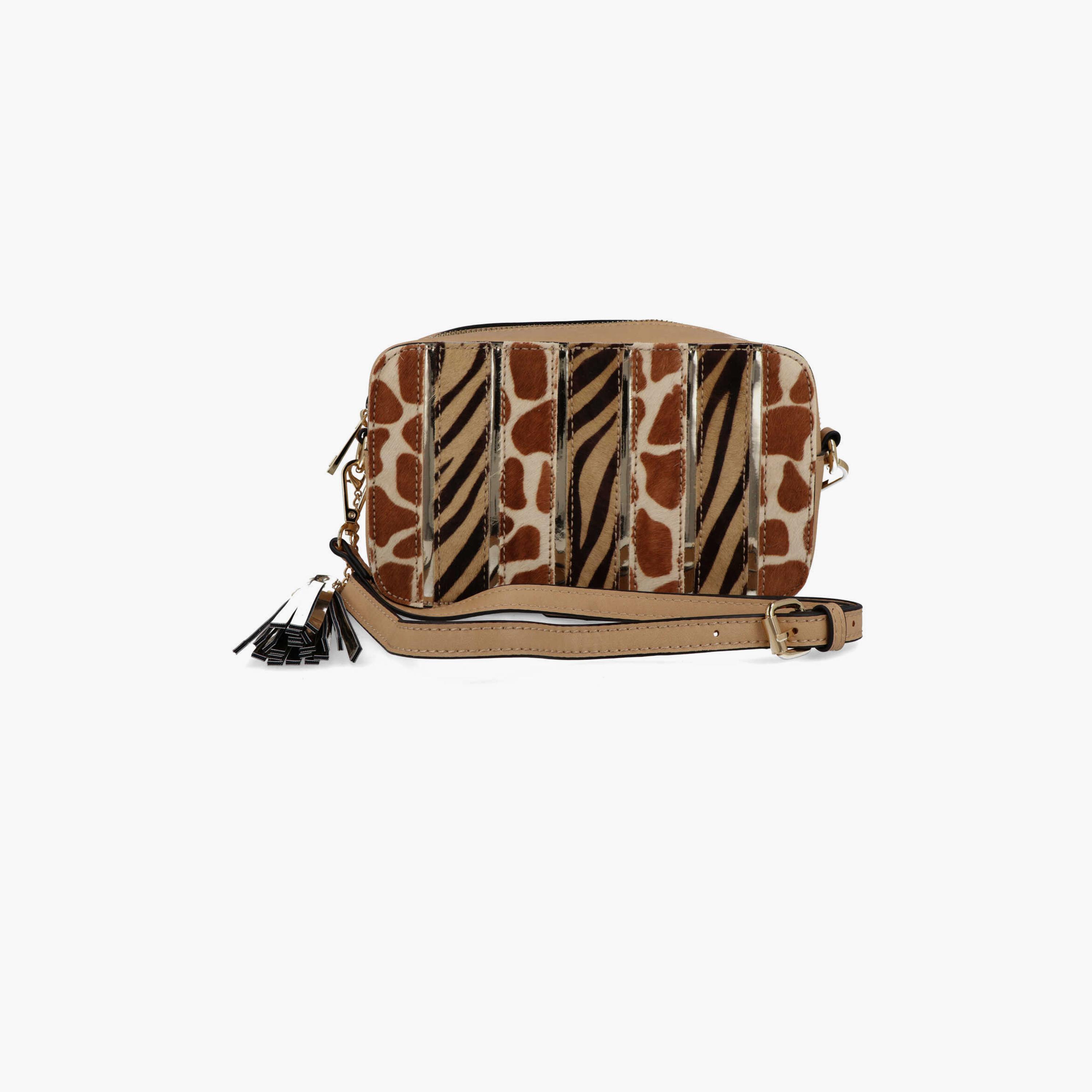 Menbur Animal Print Crossbody Bag With Adjustable Strap In Brown-women-bagsandwallets-handbags-image-1