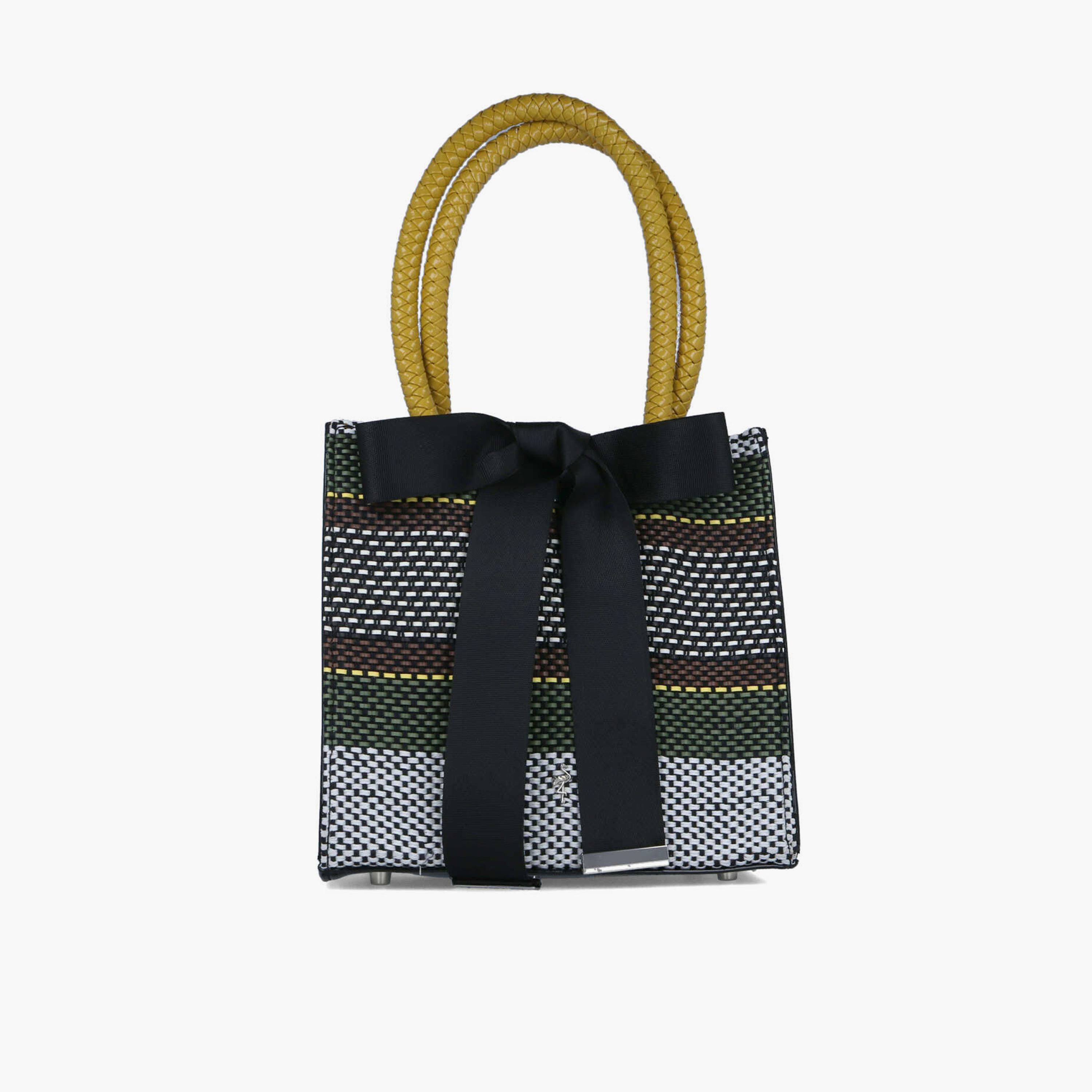 Menbur Textured Tote Bag With Ribbon In Multicolour-women-bagsandwallets-handbags-image-1