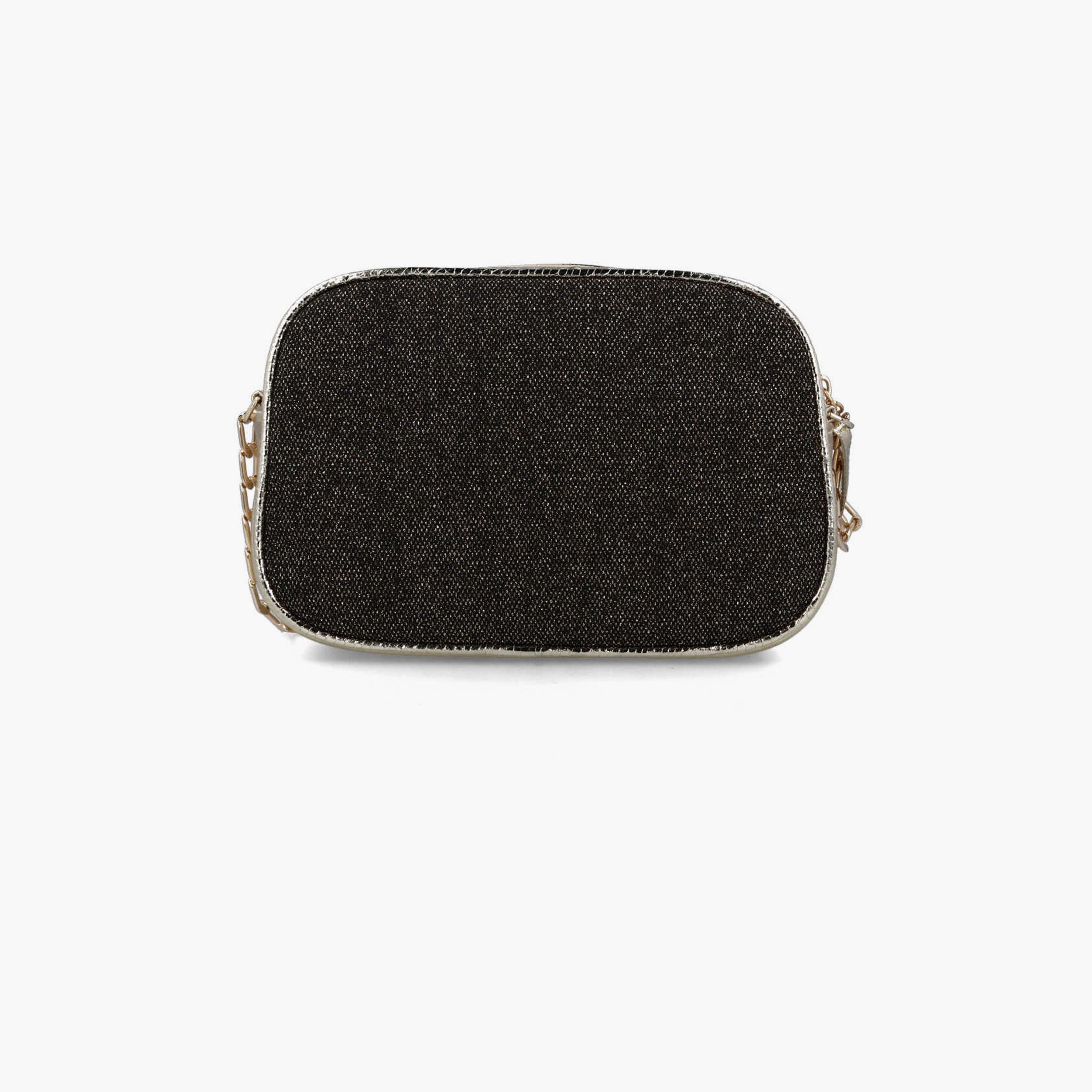 Menbur Textured Crossbody Bag With Chain Strap In Black-women-bagsandwallets-handbags-image-3