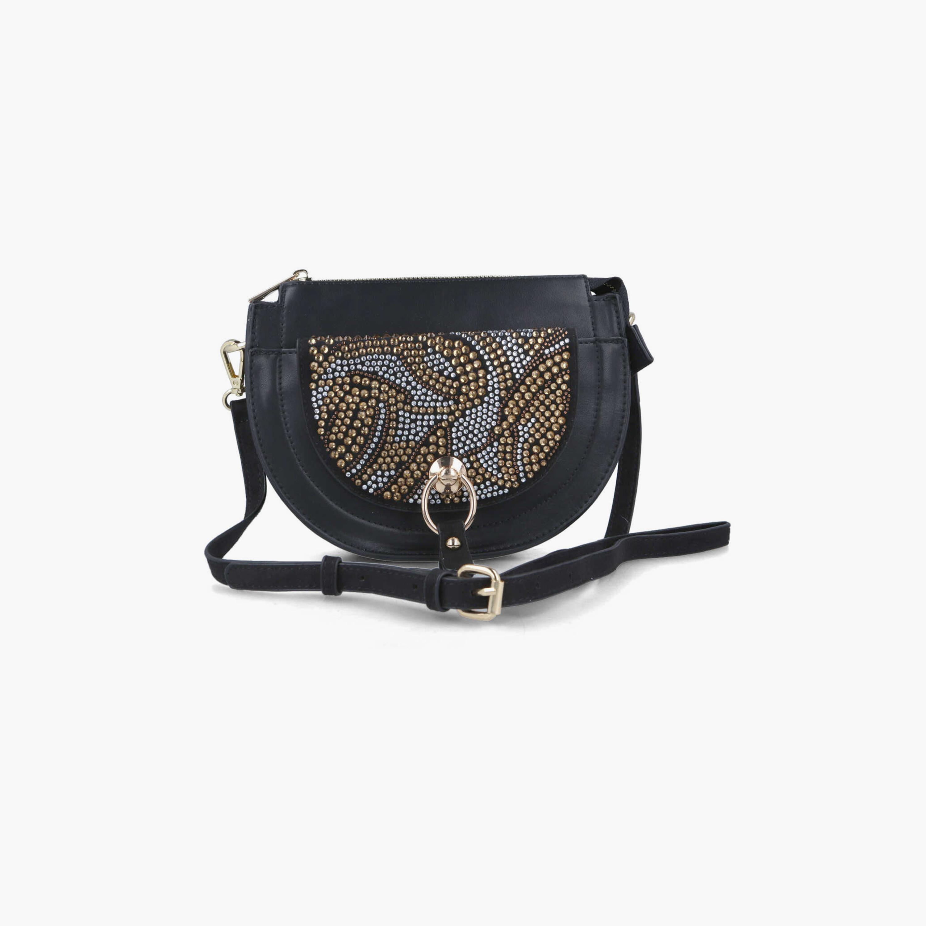 Menbur Embellished Crossbody Bag With Adjustable Strap In Black-women-bagsandwallets-handbags-image-1