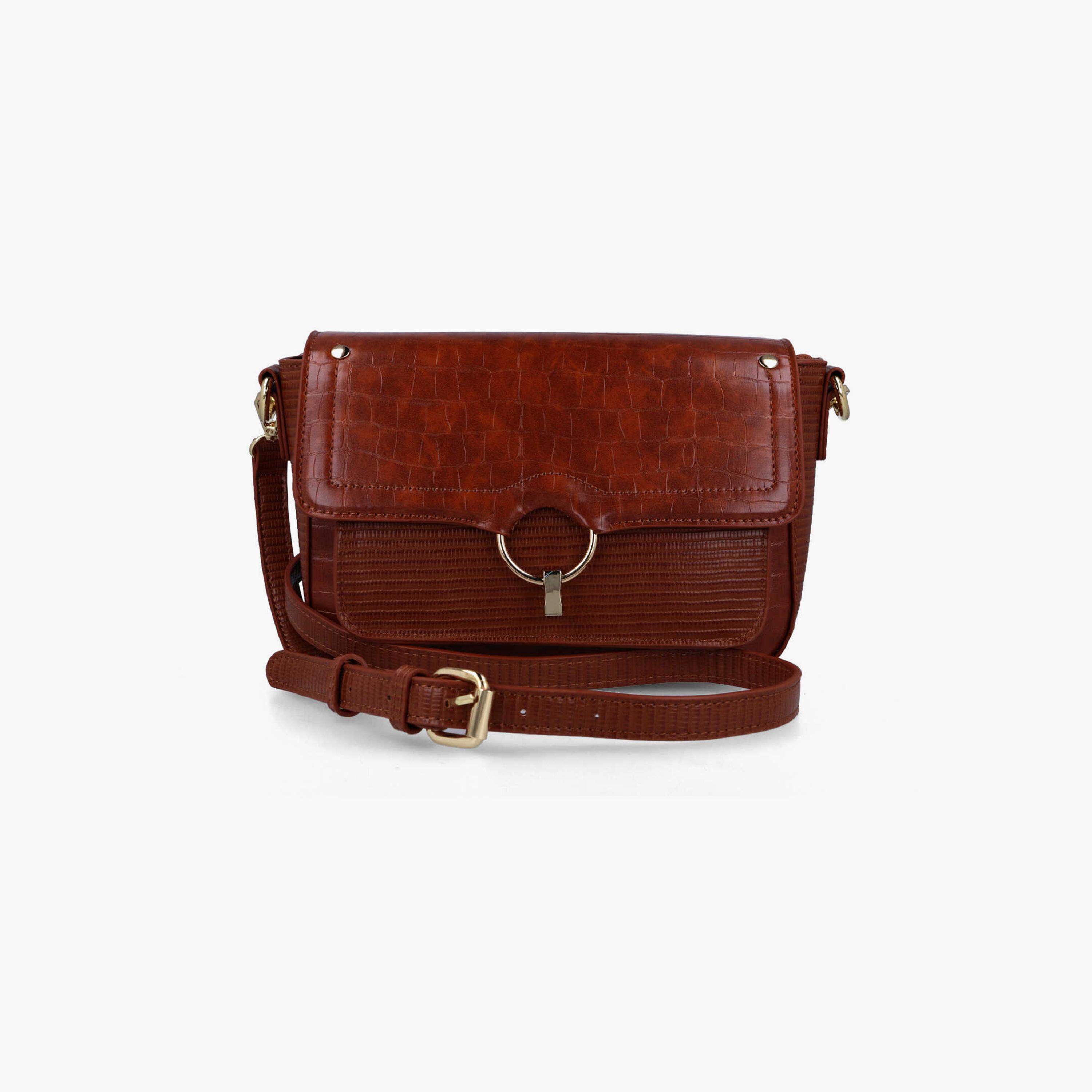 Menbur Textured Crossbody Bag With Adjustable Strap In Brown-women-bagsandwallets-handbags-image-1