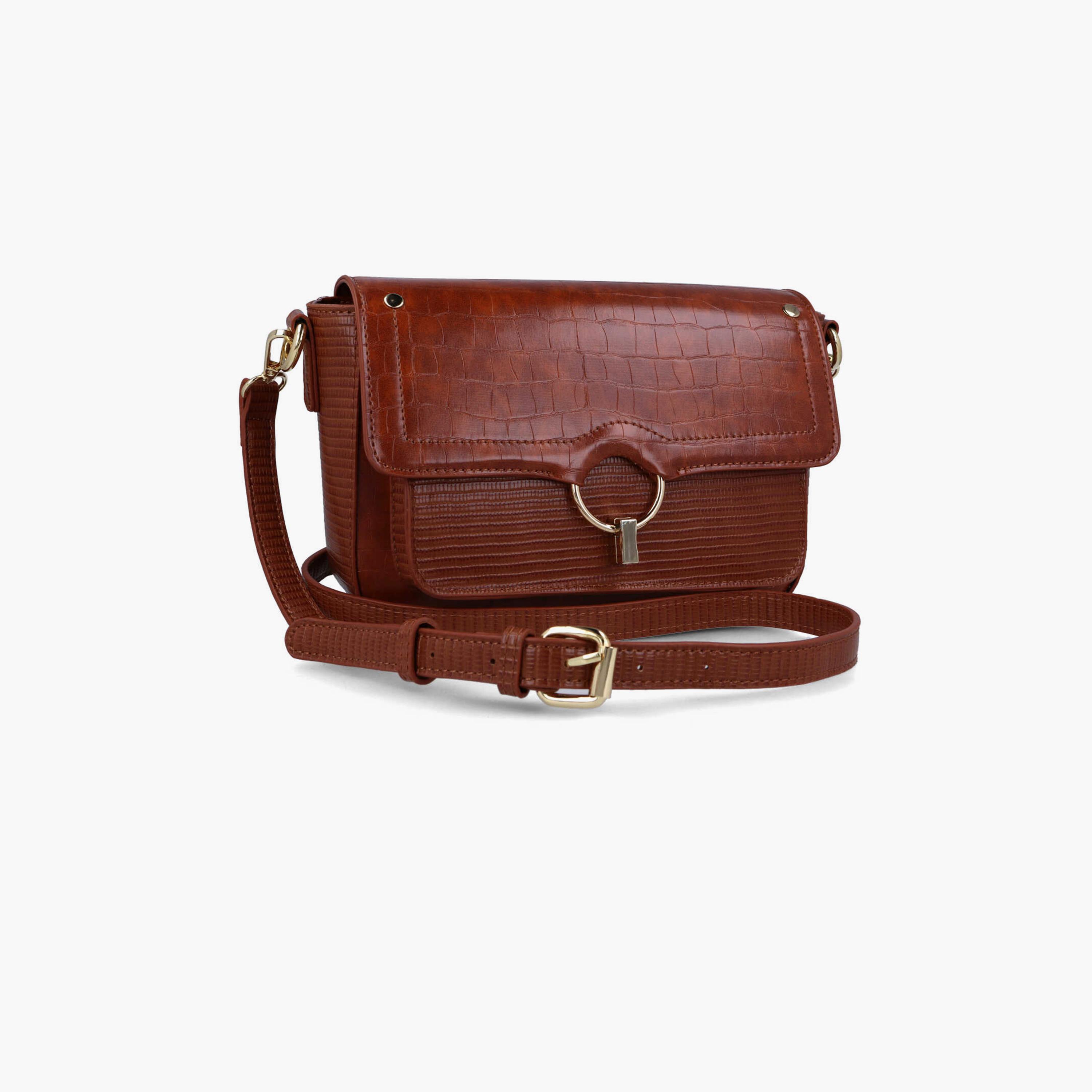 Menbur Textured Crossbody Bag With Adjustable Strap In Brown-women-bagsandwallets-handbags-image-2