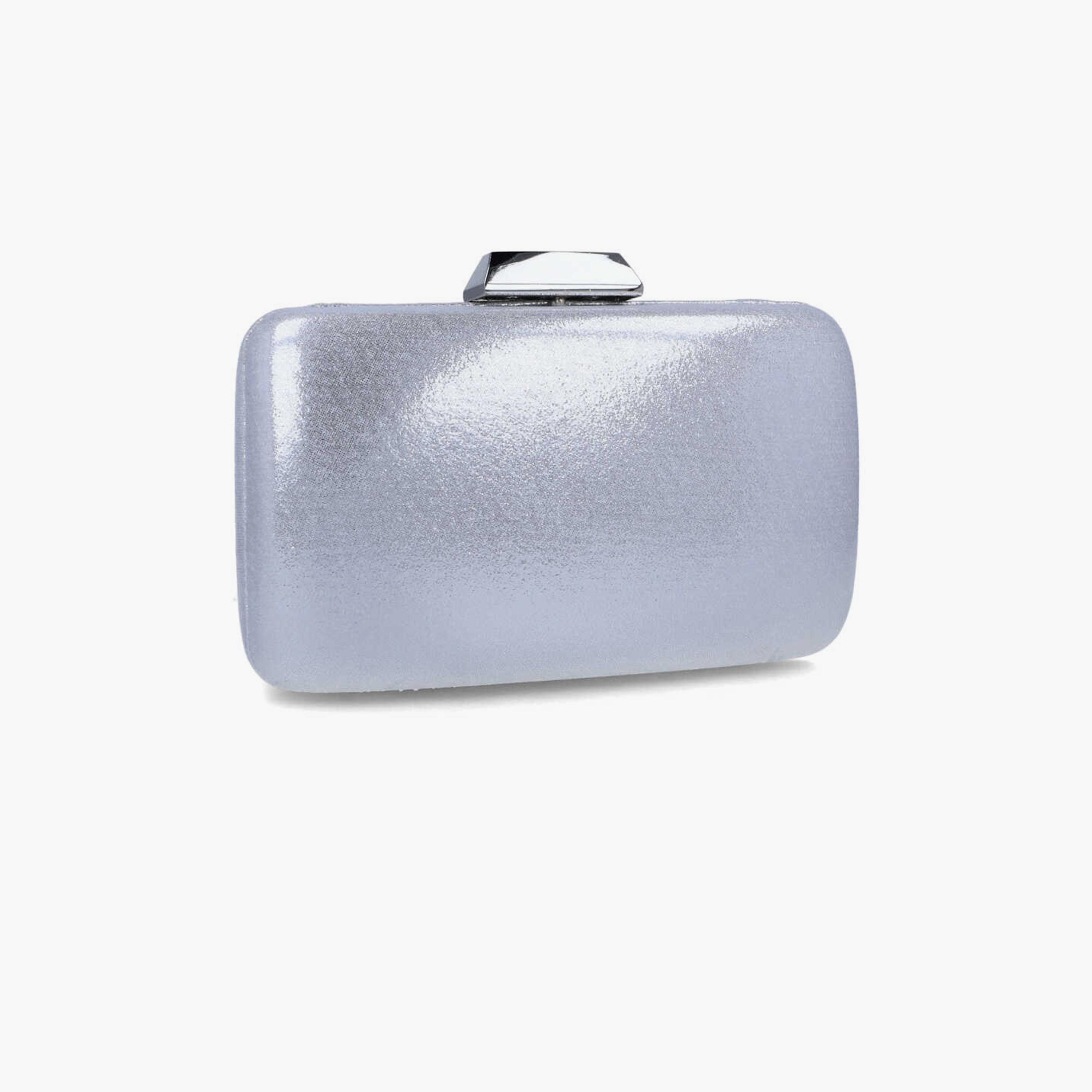 Menbur Textured Clutch With Glittered Texture In Silver-women-bagsandwallets-wallets-image-2