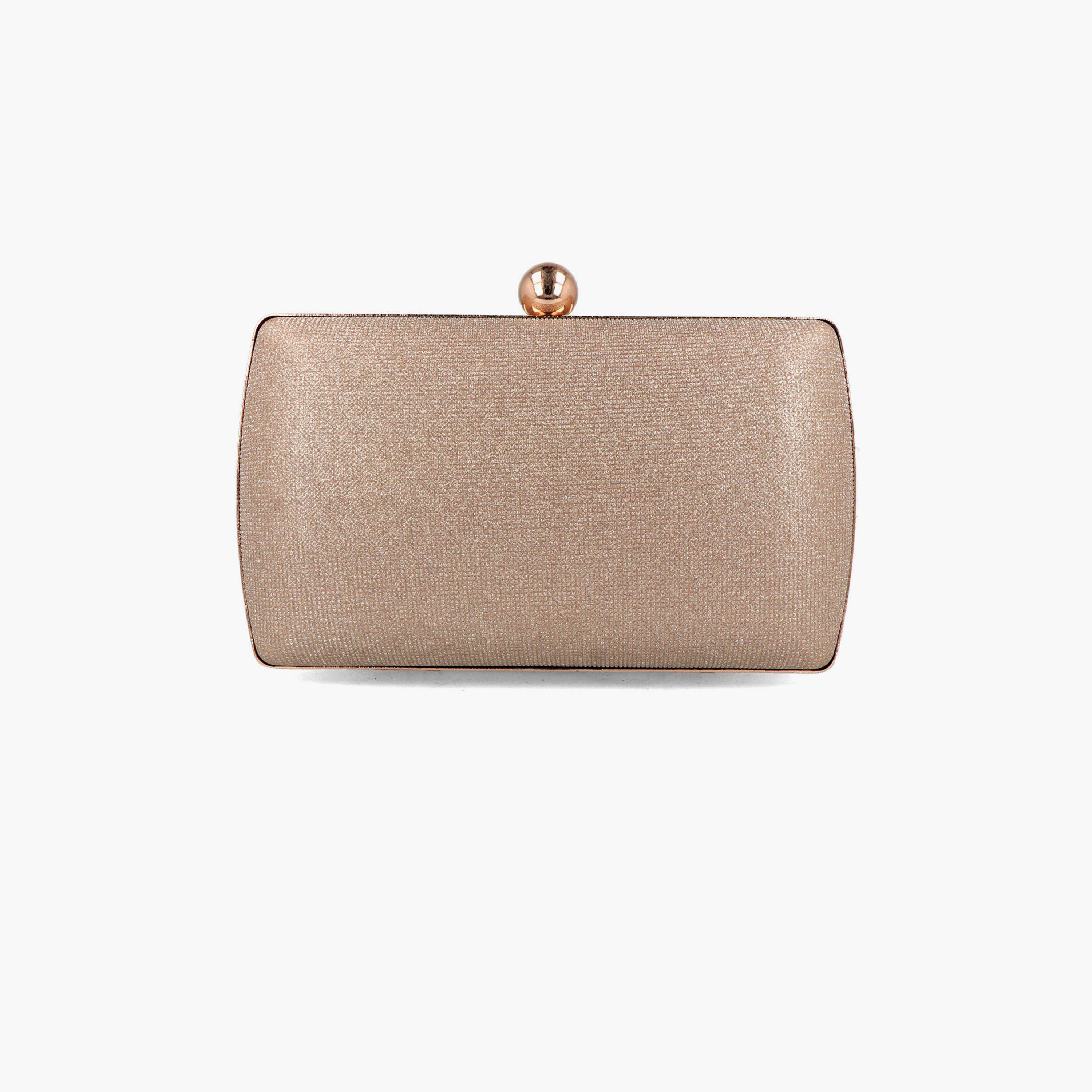 Menbur Textured Clutch With Textured Fabric In Gold-women-bagsandwallets-wallets-image-1