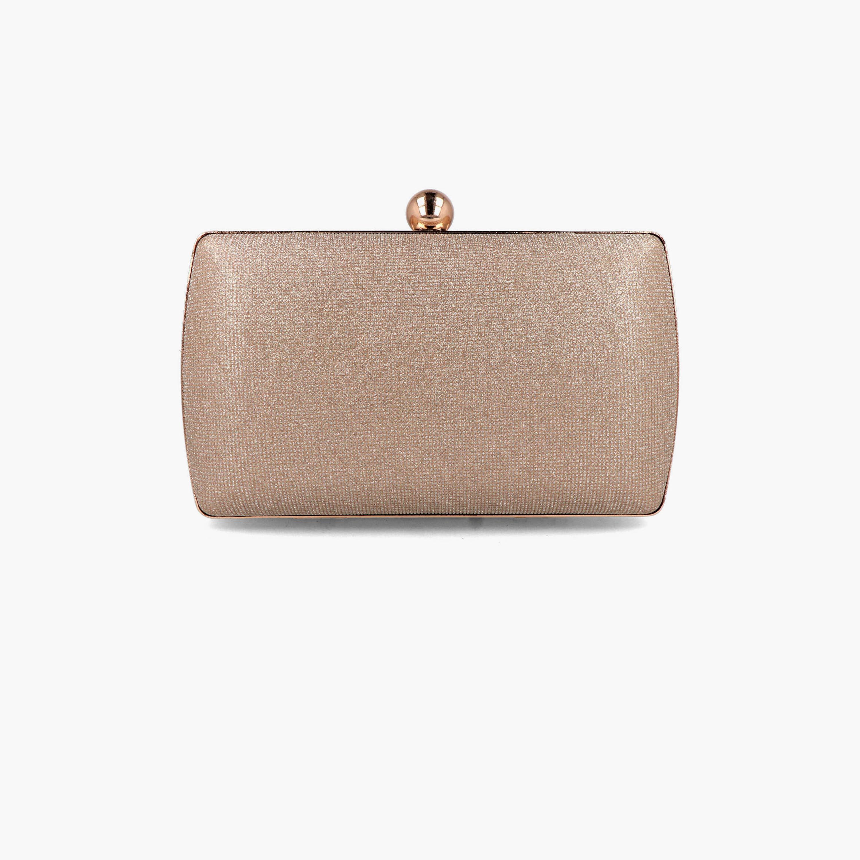 Menbur Textured Clutch With Textured Fabric In Gold-women-bagsandwallets-wallets-image-3