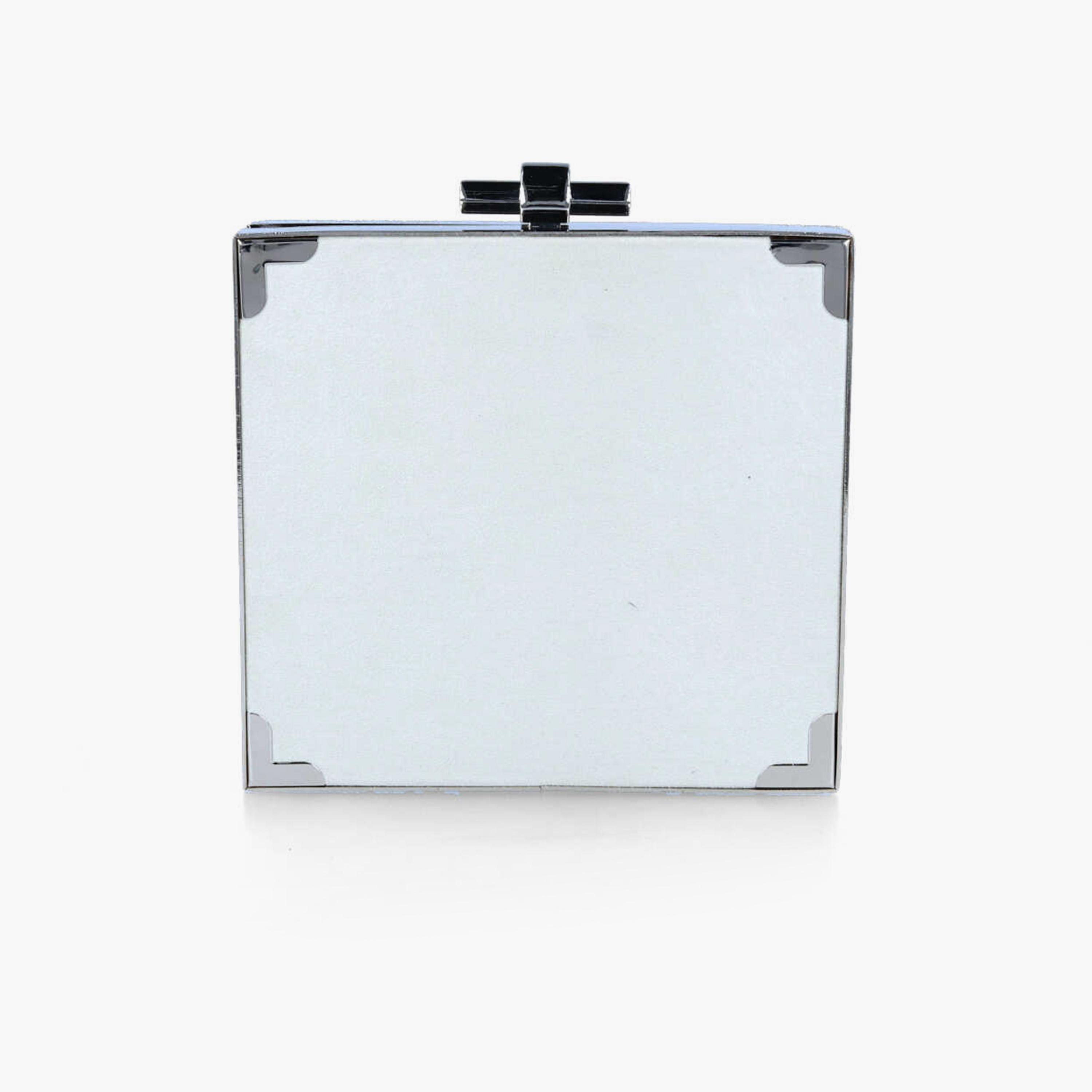 Menbur Clutch With Embellished Design On Closure In White-women-bagsandwallets-wallets-image-3