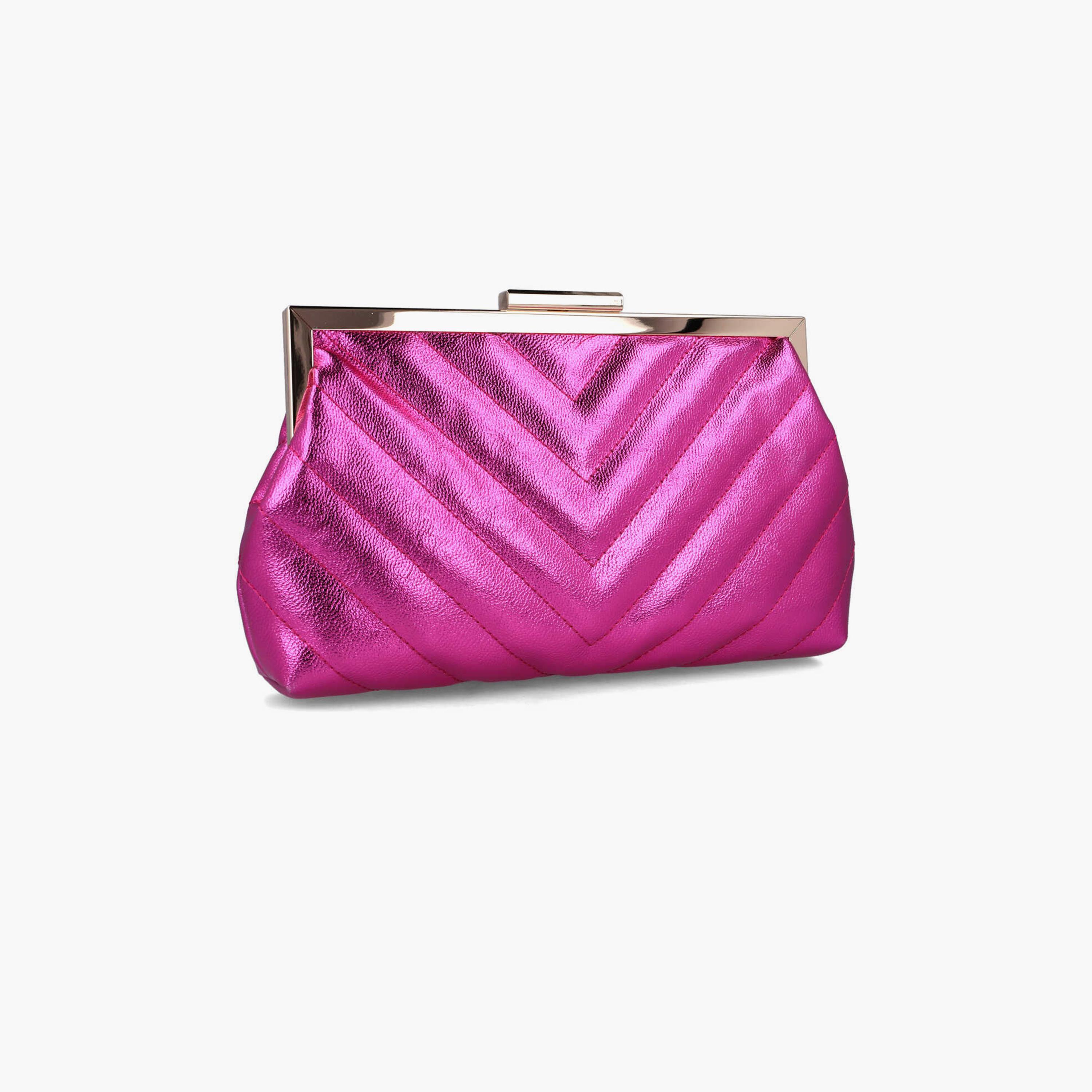 Menbur Textured Clutch With Metal Open Top In Pink-women-bagsandwallets-wallets-image-3