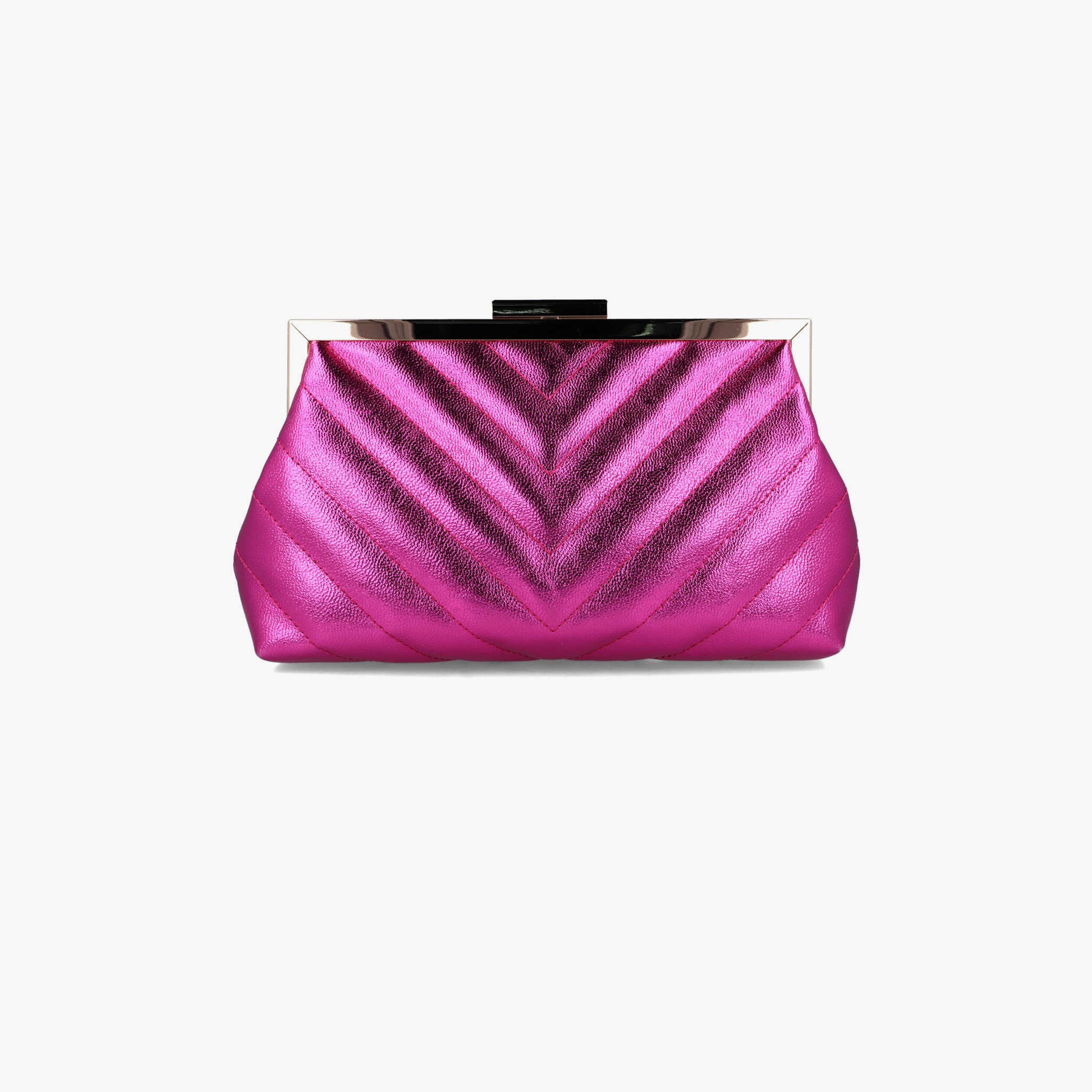 Menbur Textured Clutch With Metal Open Top In Pink-women-bagsandwallets-wallets-image-4