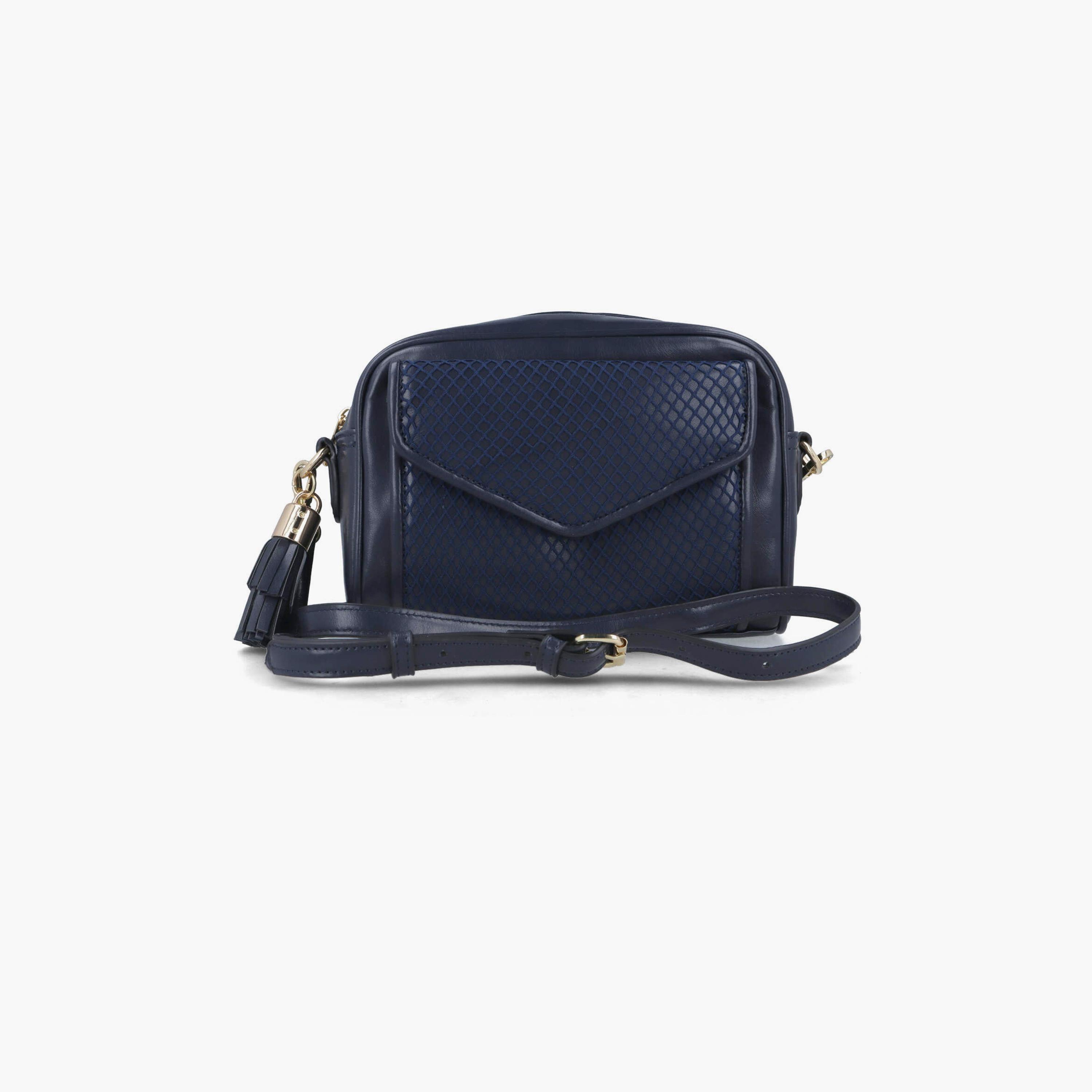 Menbur Textured Crossbody Bag With Adjustable Strap In Blue-women-bagsandwallets-handbags-image-1