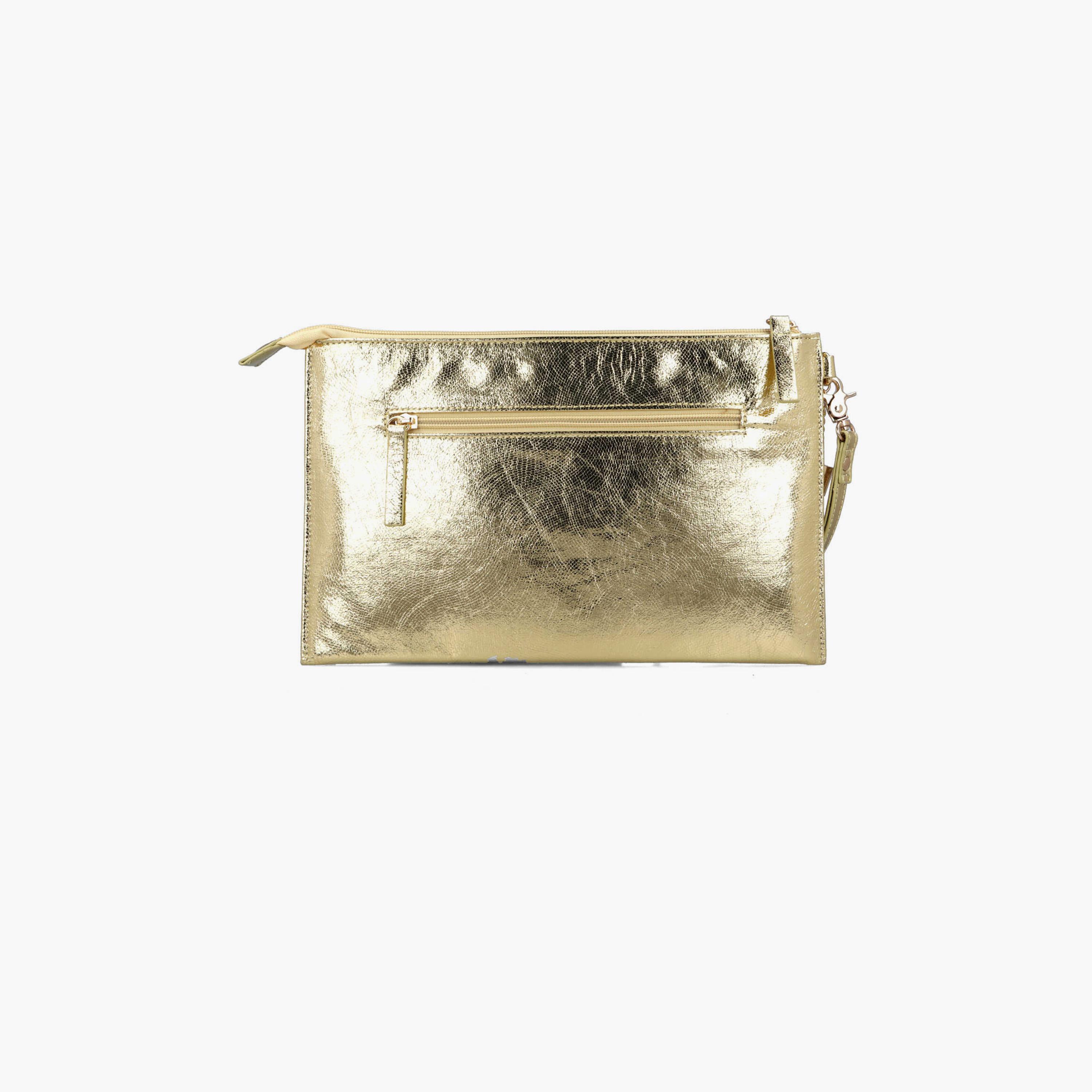 Menbur Textured Clutch With Tassel Design In Gold-women-bagsandwallets-wallets-image-3