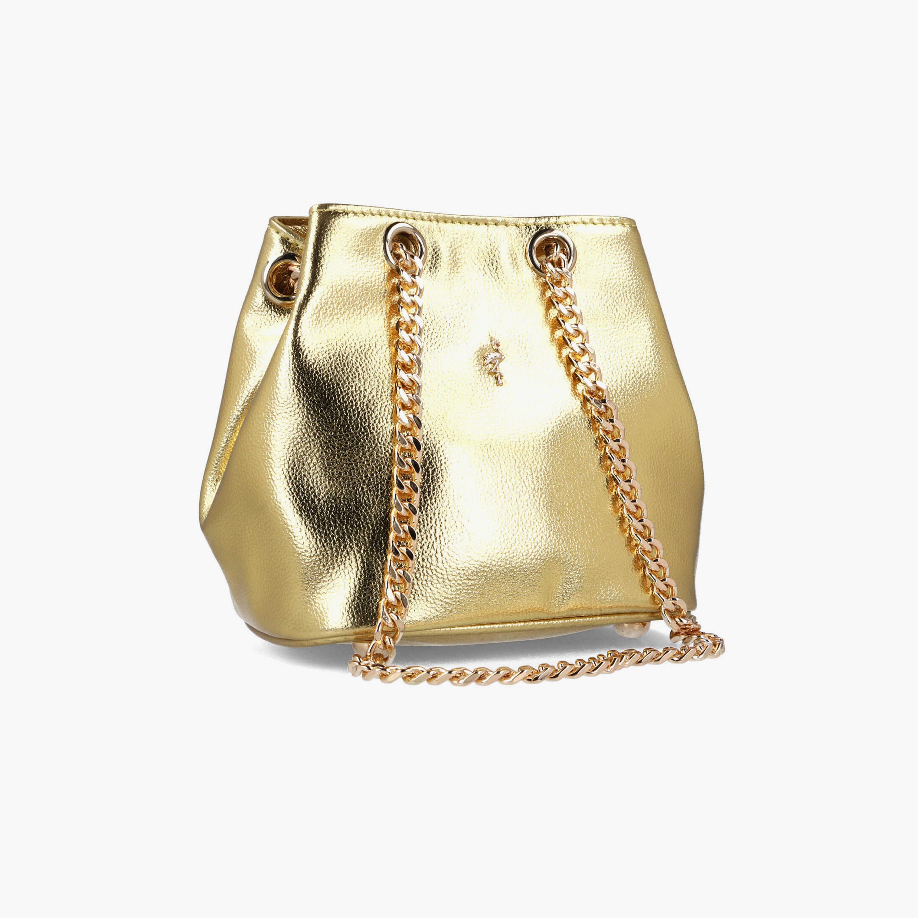 Menbur Textured Shoulder Bag With Metal Logo Detail In Gold-women-bagsandwallets-handbags-image-2