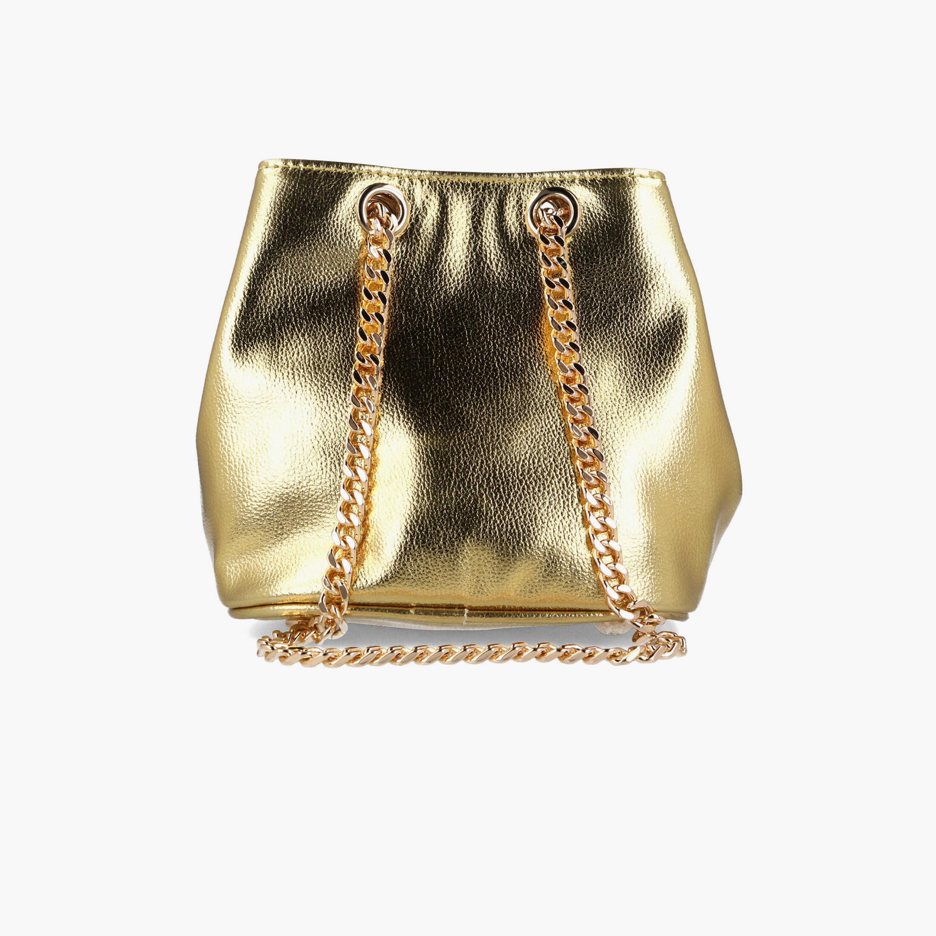 Menbur Textured Shoulder Bag With Metal Logo Detail In Gold-women-bagsandwallets-handbags-image-3