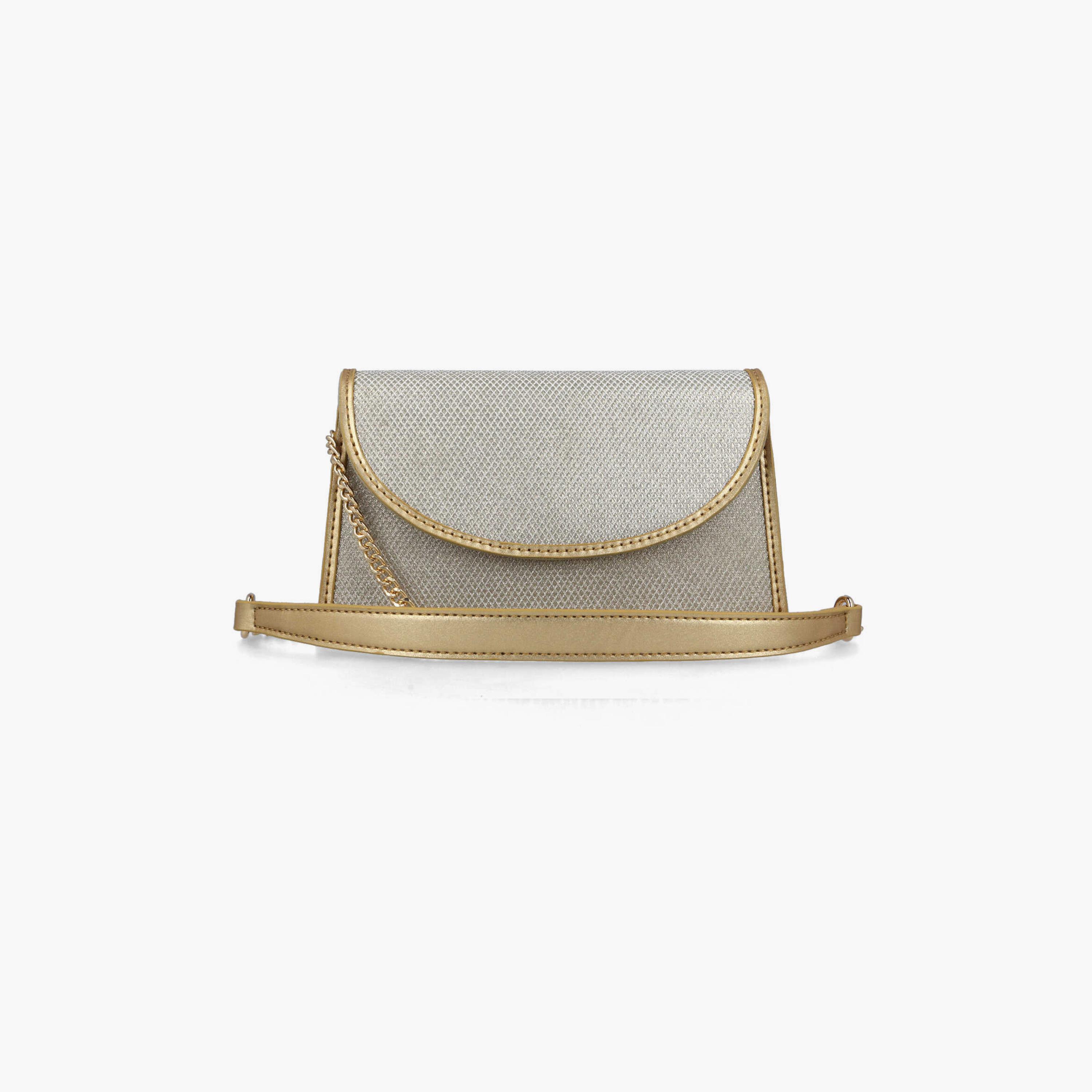 Menbur Textured Crossbody Bag With Dual Colour In Gold-women-bagsandwallets-handbags-image-1