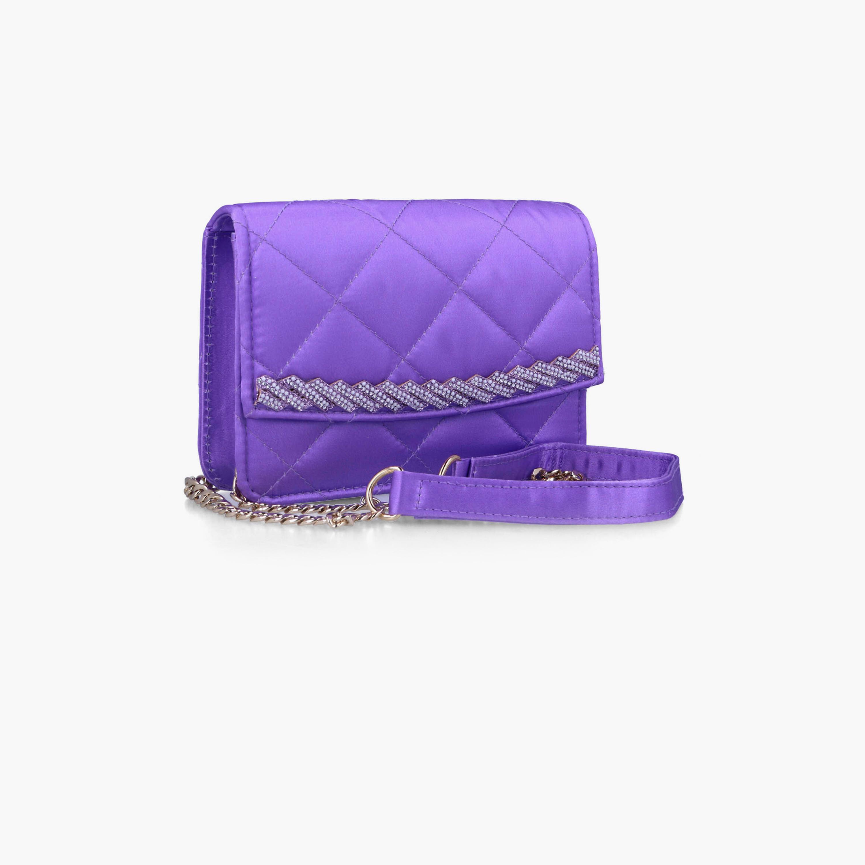 Menbur Quilted Crossbody Bag With Chain Strap In Purple-women-bagsandwallets-handbags-image-2