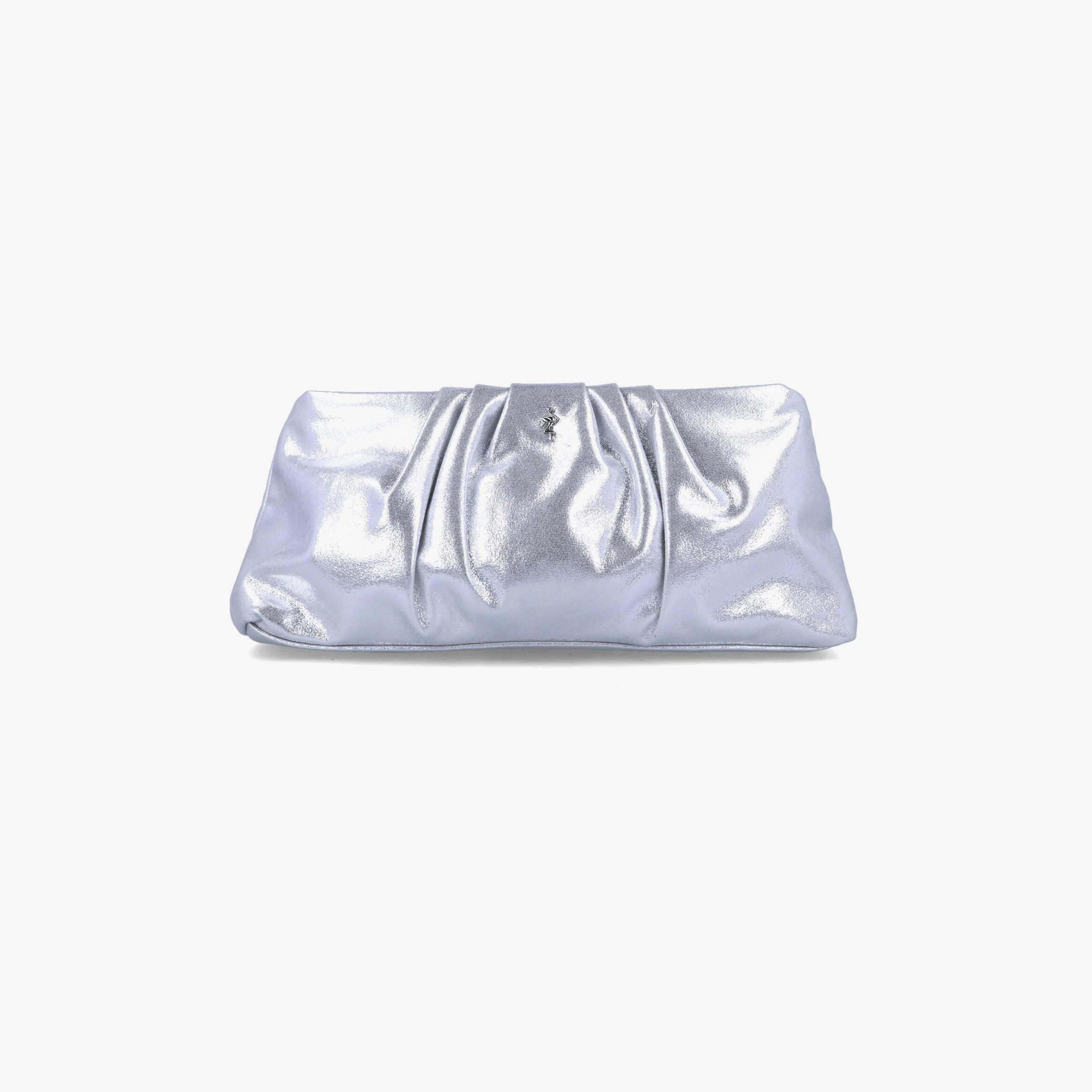 Menbur Textured Clutch With Metal Logo Detail In Silver-women-bagsandwallets-wallets-image-1