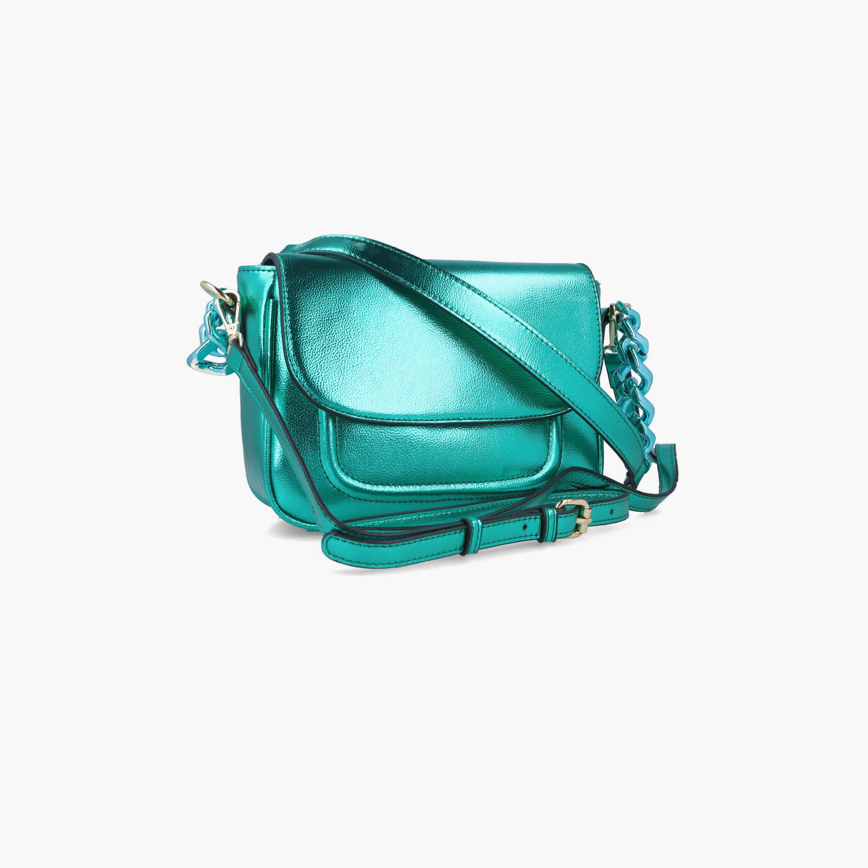 Menbur Textured Crossbody Bag With Adjustable Strap In Green-women-bagsandwallets-handbags-image-2