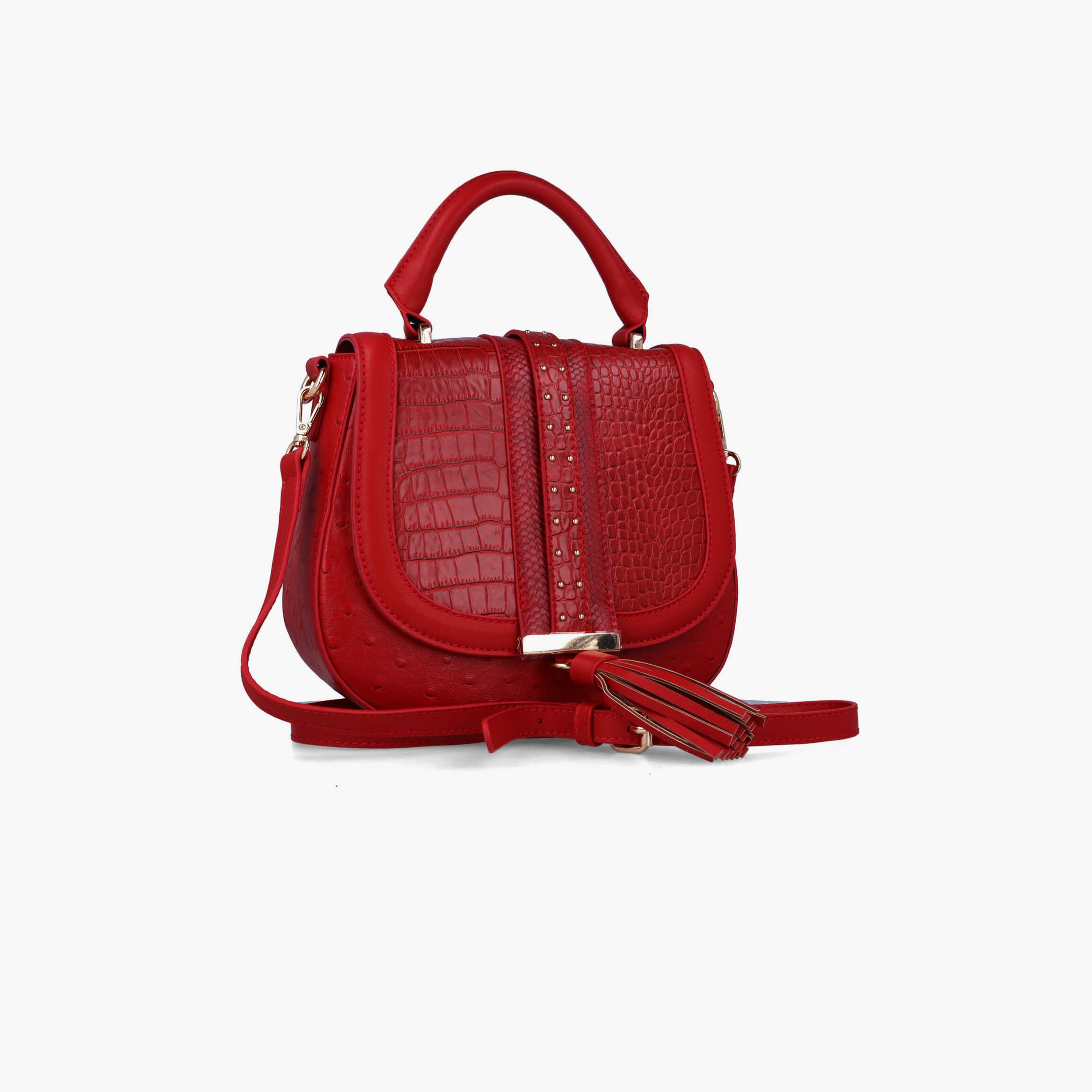 Menbur Animal Print Crossbody Bag With Reptile Texture In Red-women-bagsandwallets-handbags-image-2