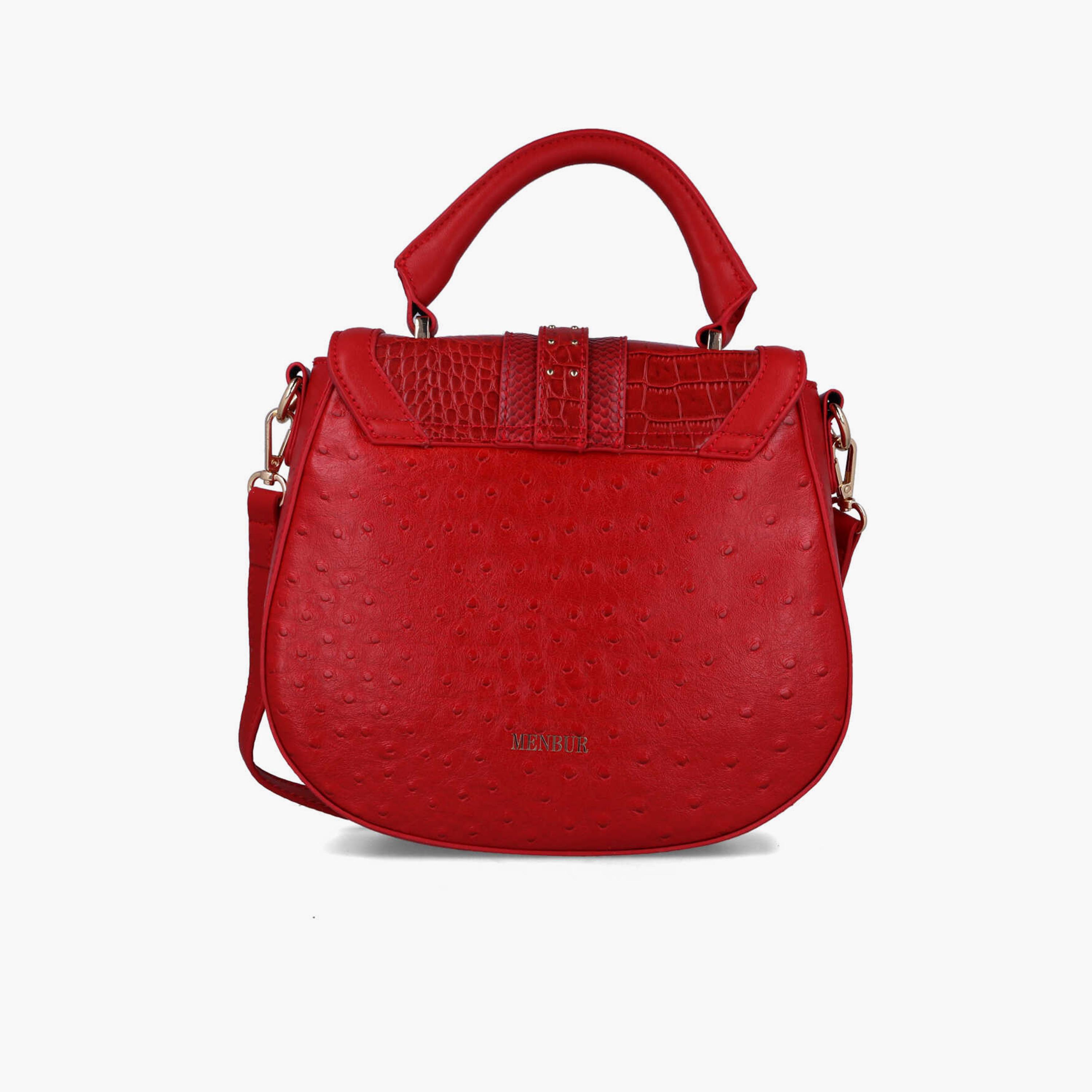 Menbur Animal Print Crossbody Bag With Reptile Texture In Red-women-bagsandwallets-handbags-image-3