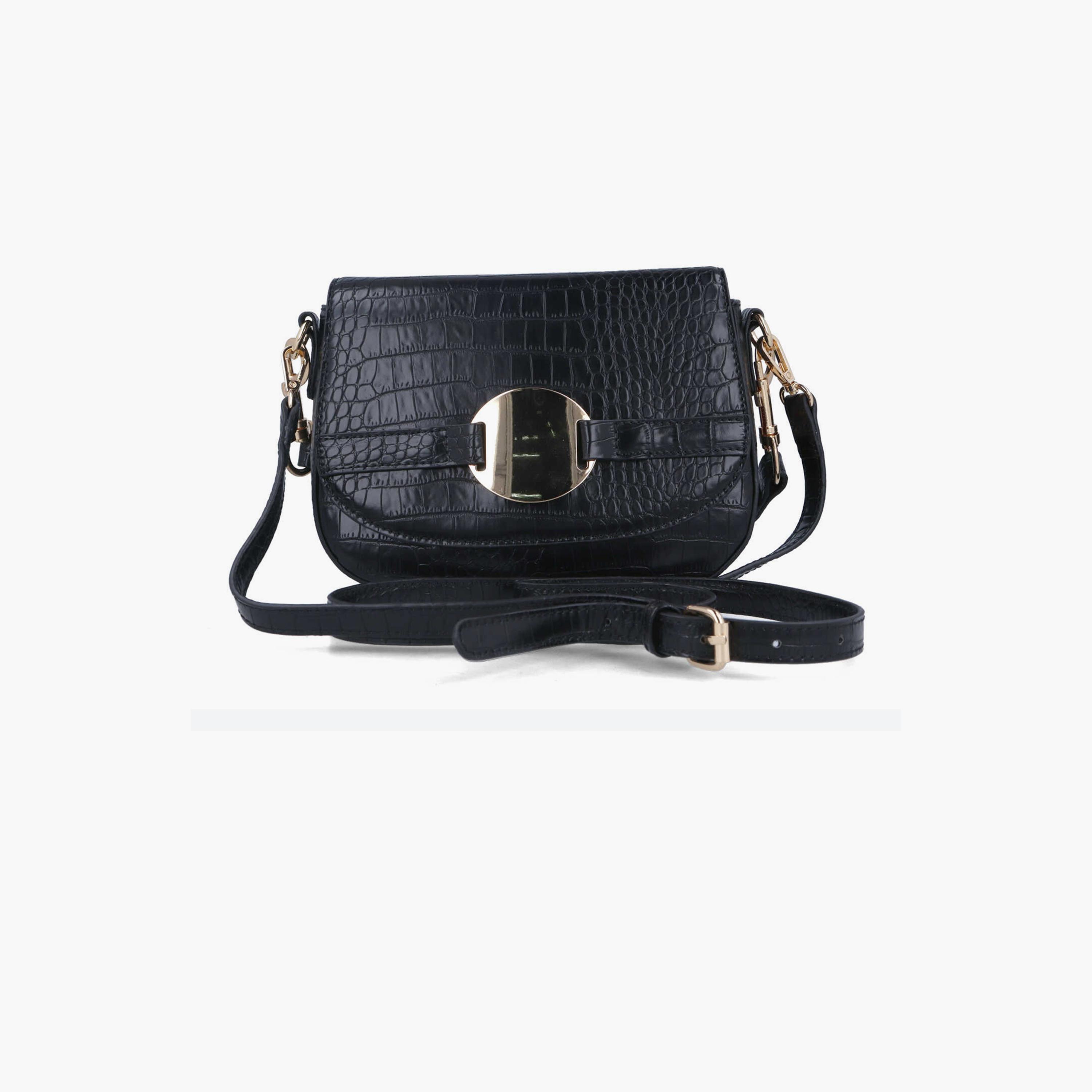 Menbur Animal Print Crossbody Bag With Adjustable Strap In Black-women-bagsandwallets-handbags-image-1