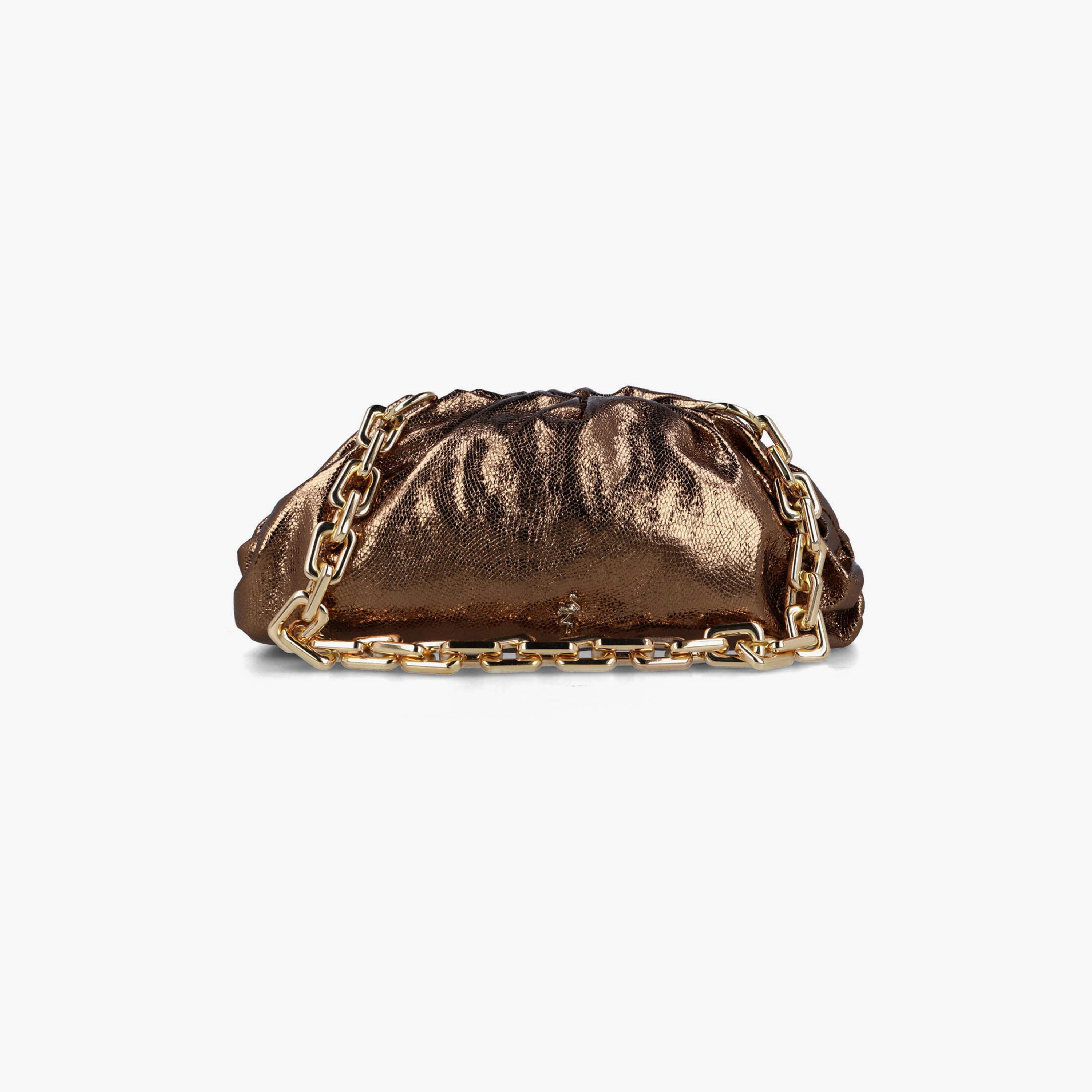 Menbur Textured Clutch With Metallic Design In Brown-women-bagsandwallets-wallets-image-1