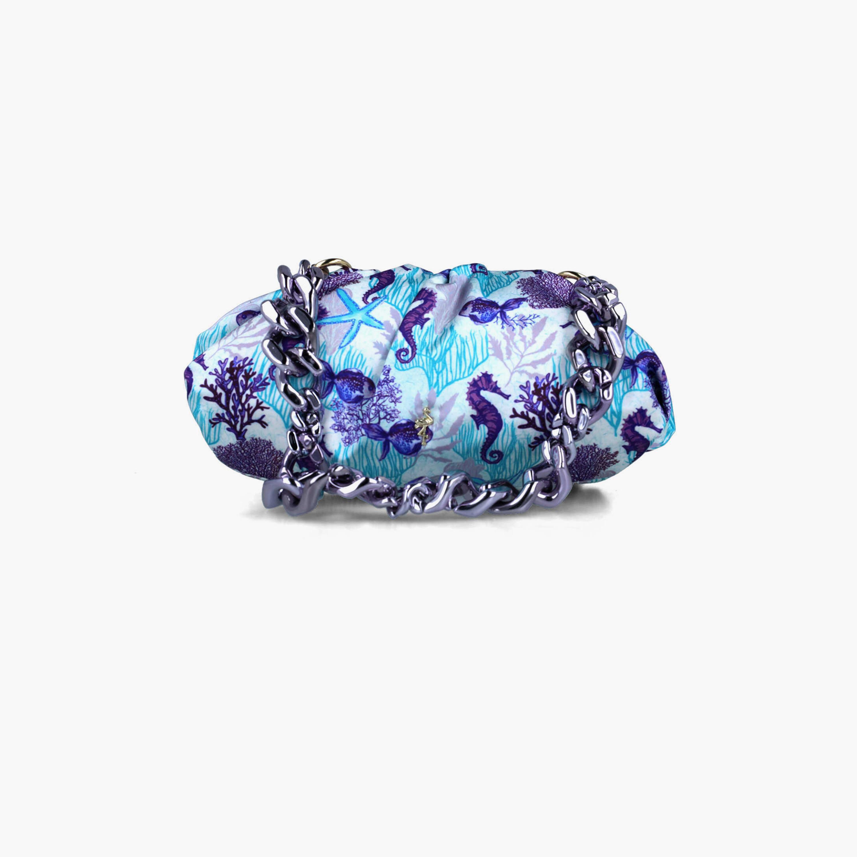 Menbur Printed Clutch With Chain Strap In Purple-women-bagsandwallets-wallets-image-1