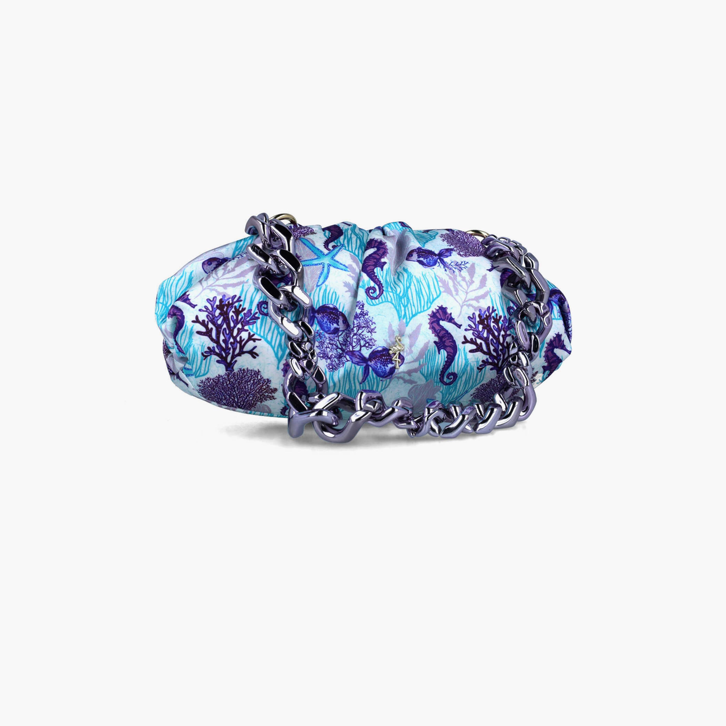 Menbur Printed Clutch With Chain Strap In Purple-women-bagsandwallets-wallets-image-2