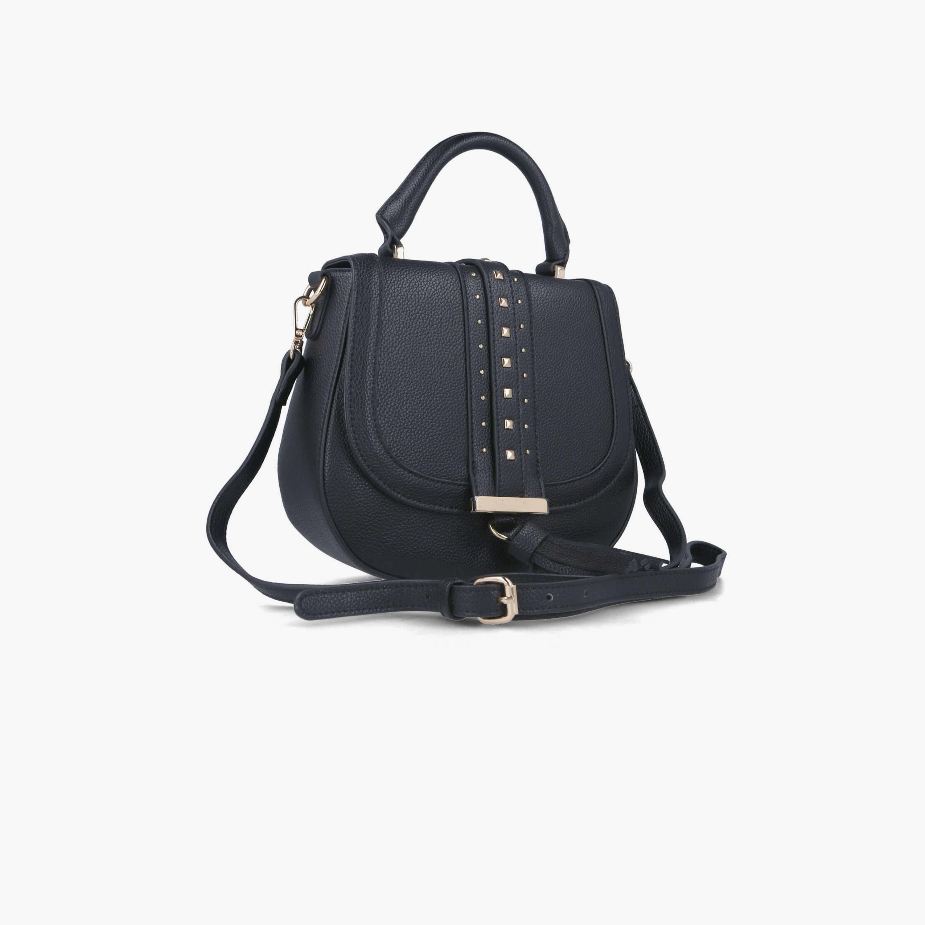 Menbur Textured Crossbody Bag With Studded Design In Black-women-bagsandwallets-handbags-image-2