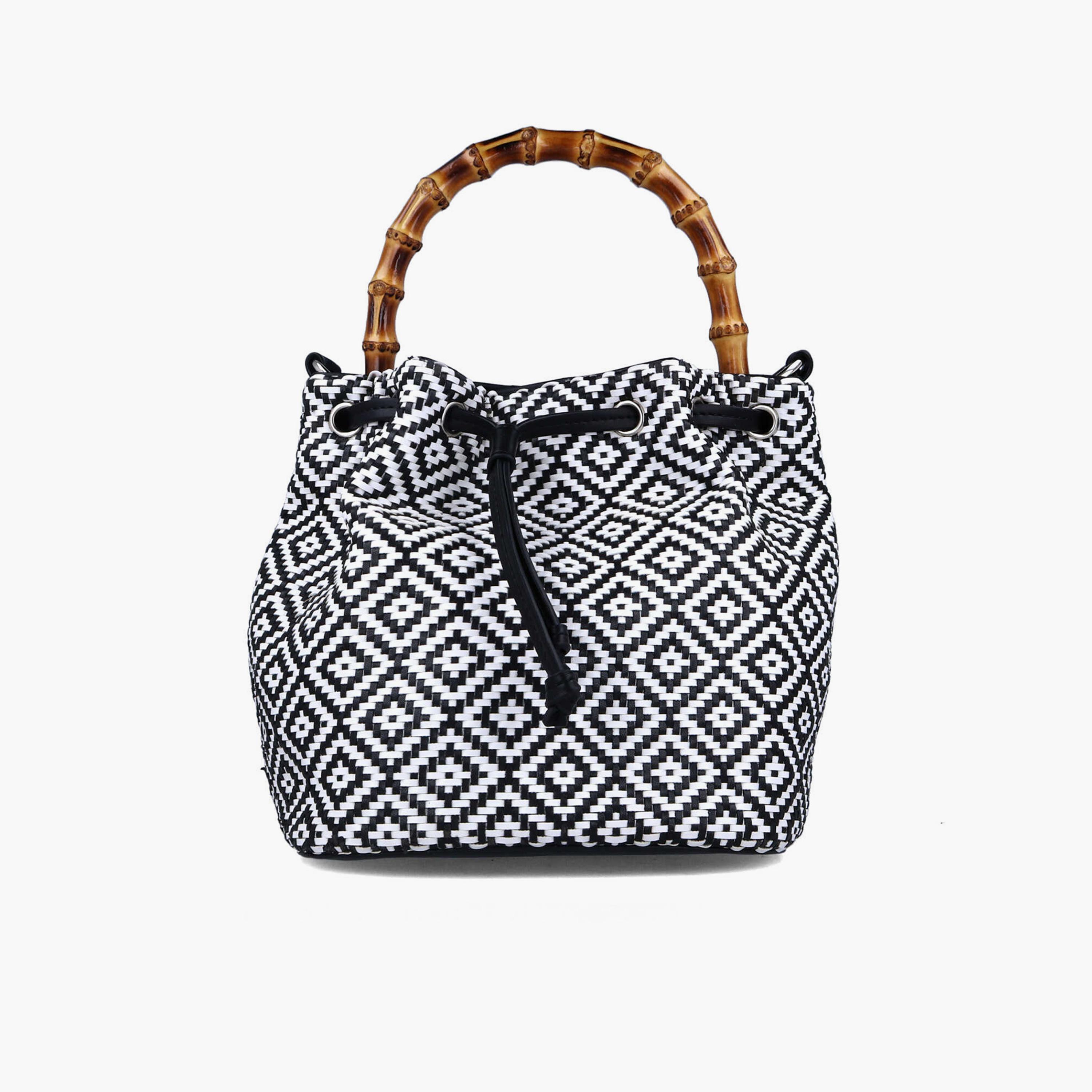 Menbur Textured Shoulder Bag With Woven Design In White-women-bagsandwallets-handbags-image-1