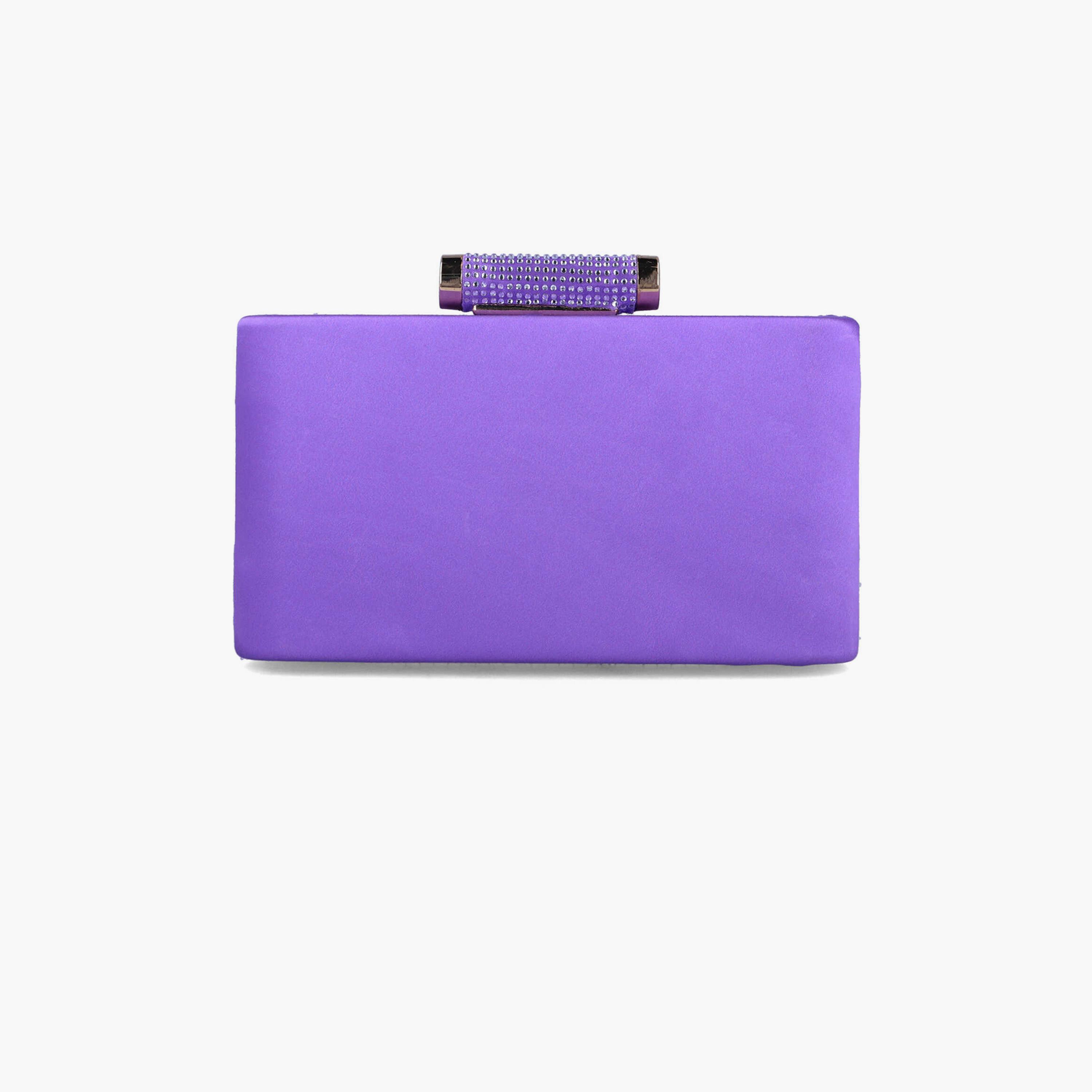 Menbur Embellished Clutch With Plain Colour Design In Purple-women-bagsandwallets-wallets-image-1