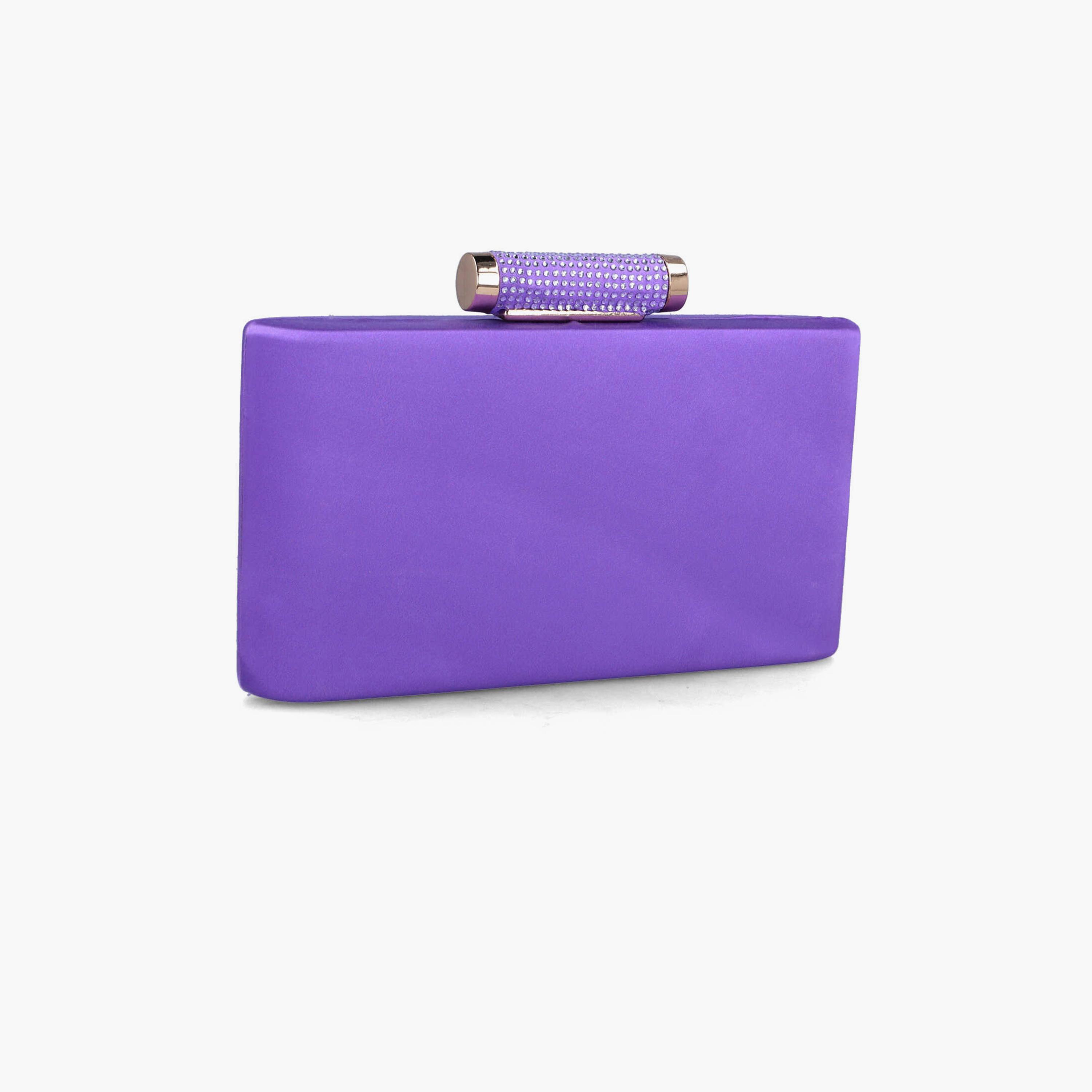 Menbur Embellished Clutch With Plain Colour Design In Purple-women-bagsandwallets-wallets-image-2