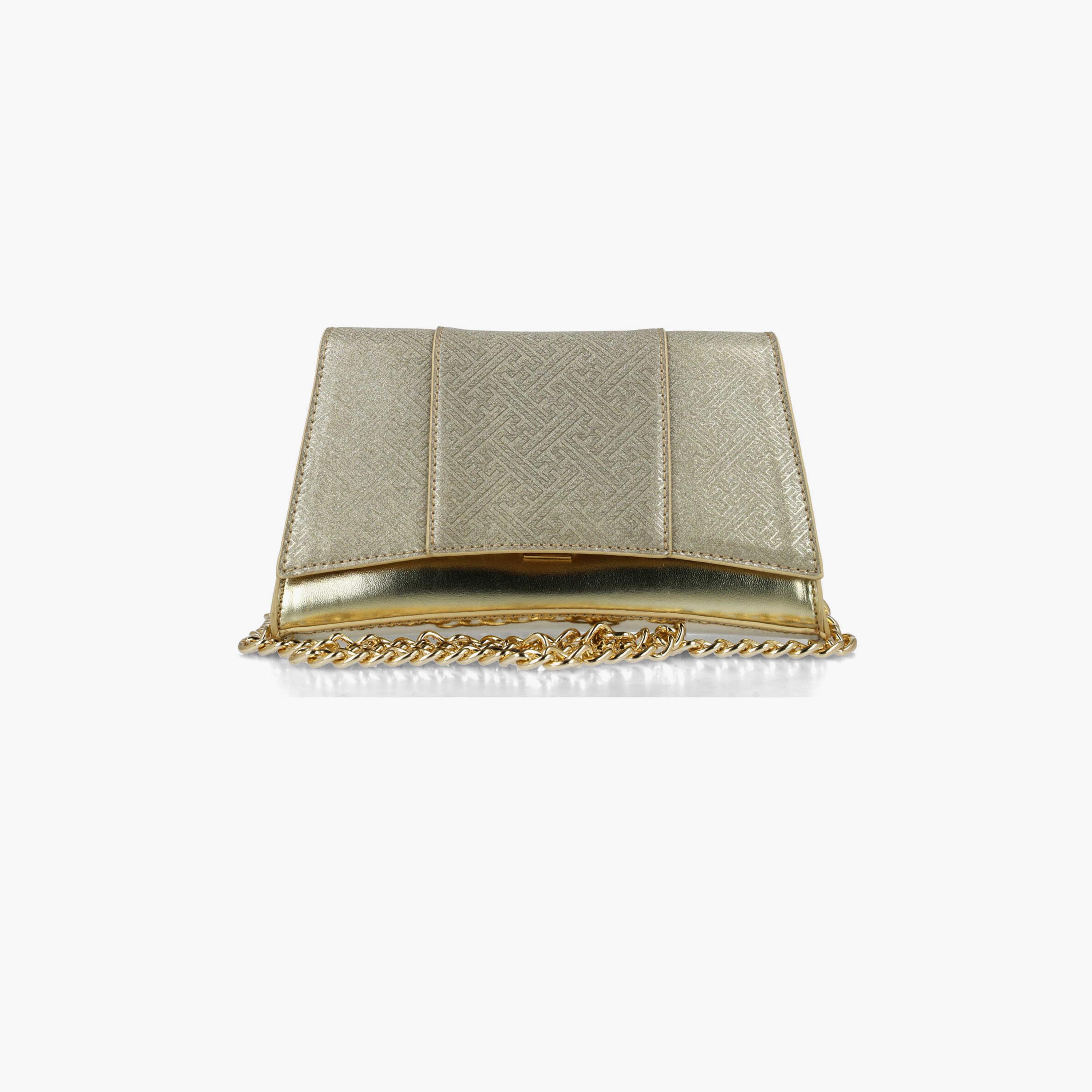 Menbur Textured Crossbody Bag With Metallic Design In Gold-women-bagsandwallets-handbags-image-1