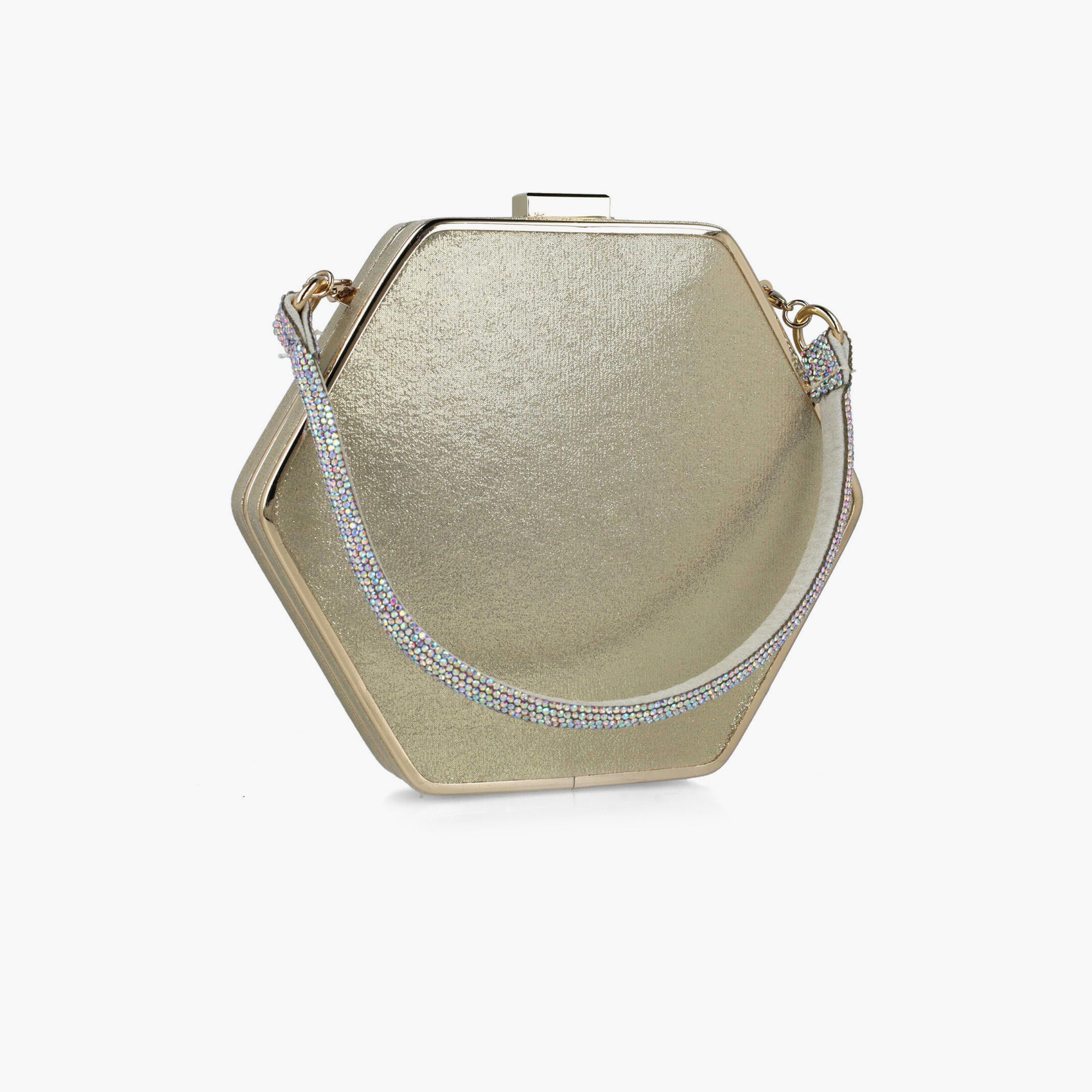 Menbur Embellished Clutch With Metallic Design In Gold-women-bagsandwallets-wallets-image-2
