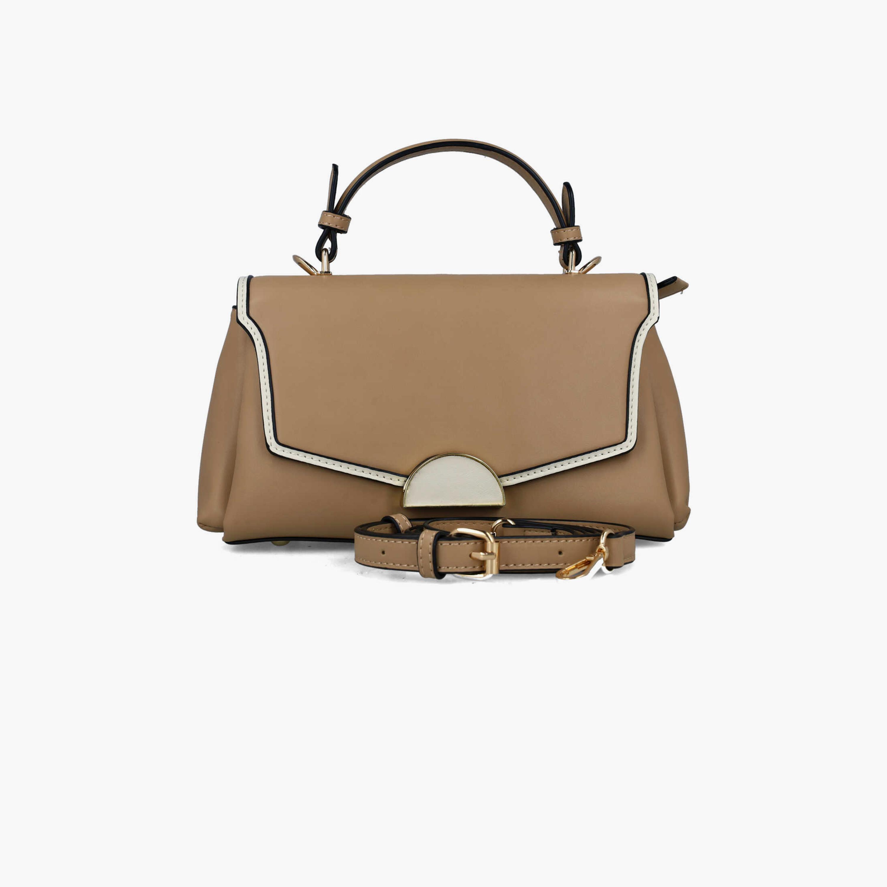 Menbur Plain Crossbody Bag With Removable Strap In Beige-women-bagsandwallets-handbags-image-1