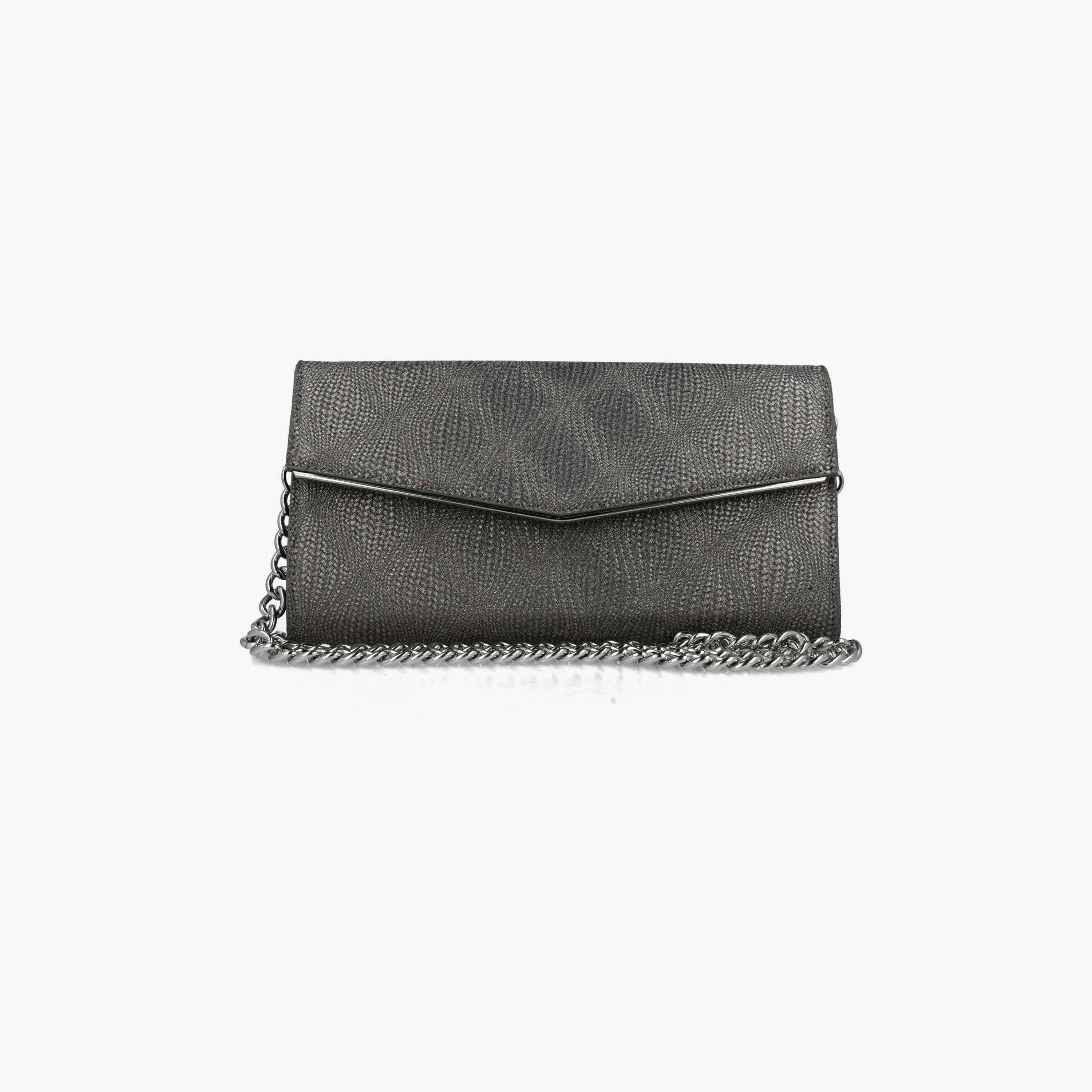 Menbur Textured Clutch With Chain Strap In Purple-women-bagsandwallets-wallets-image-1