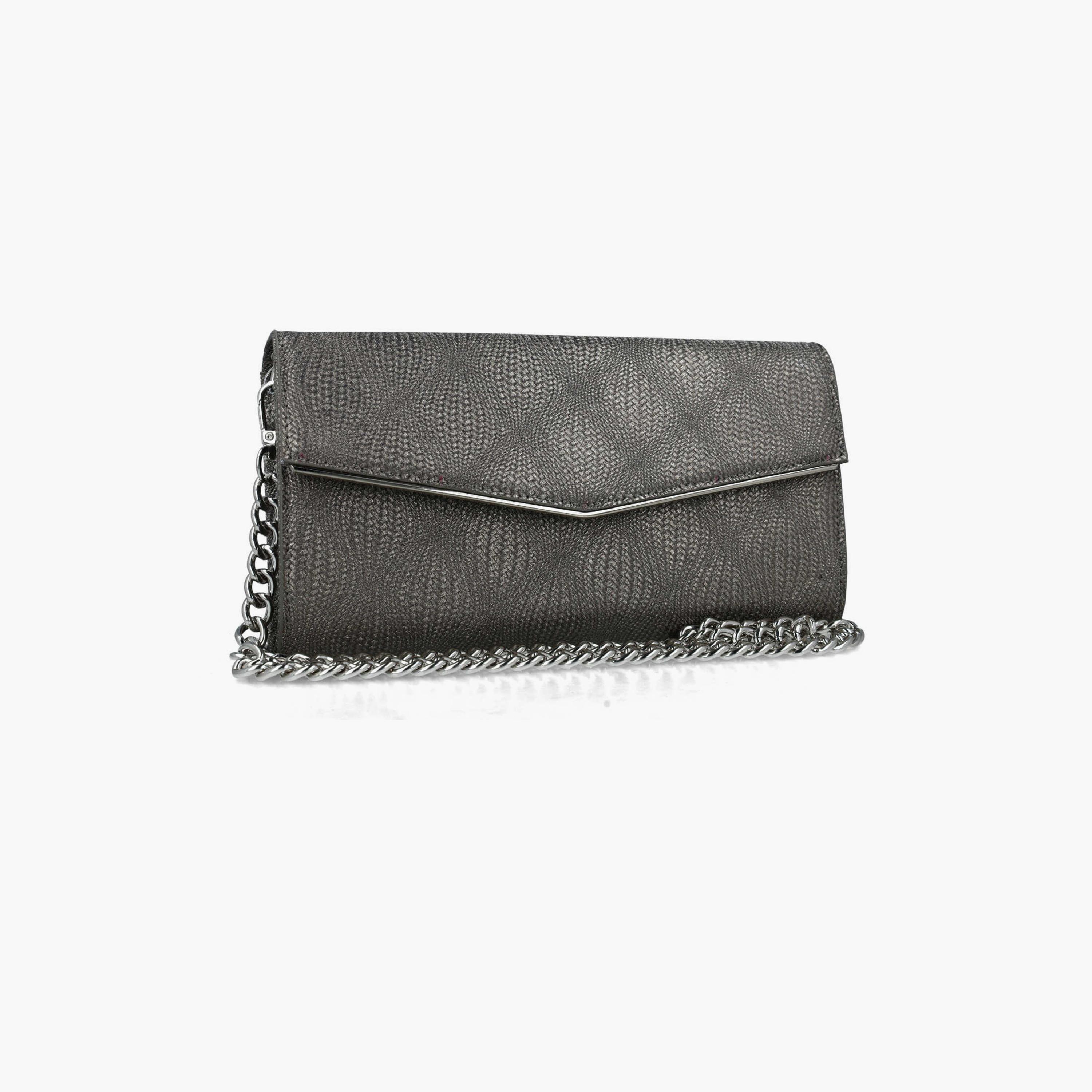 Menbur Textured Clutch With Chain Strap In Purple-women-bagsandwallets-wallets-image-2