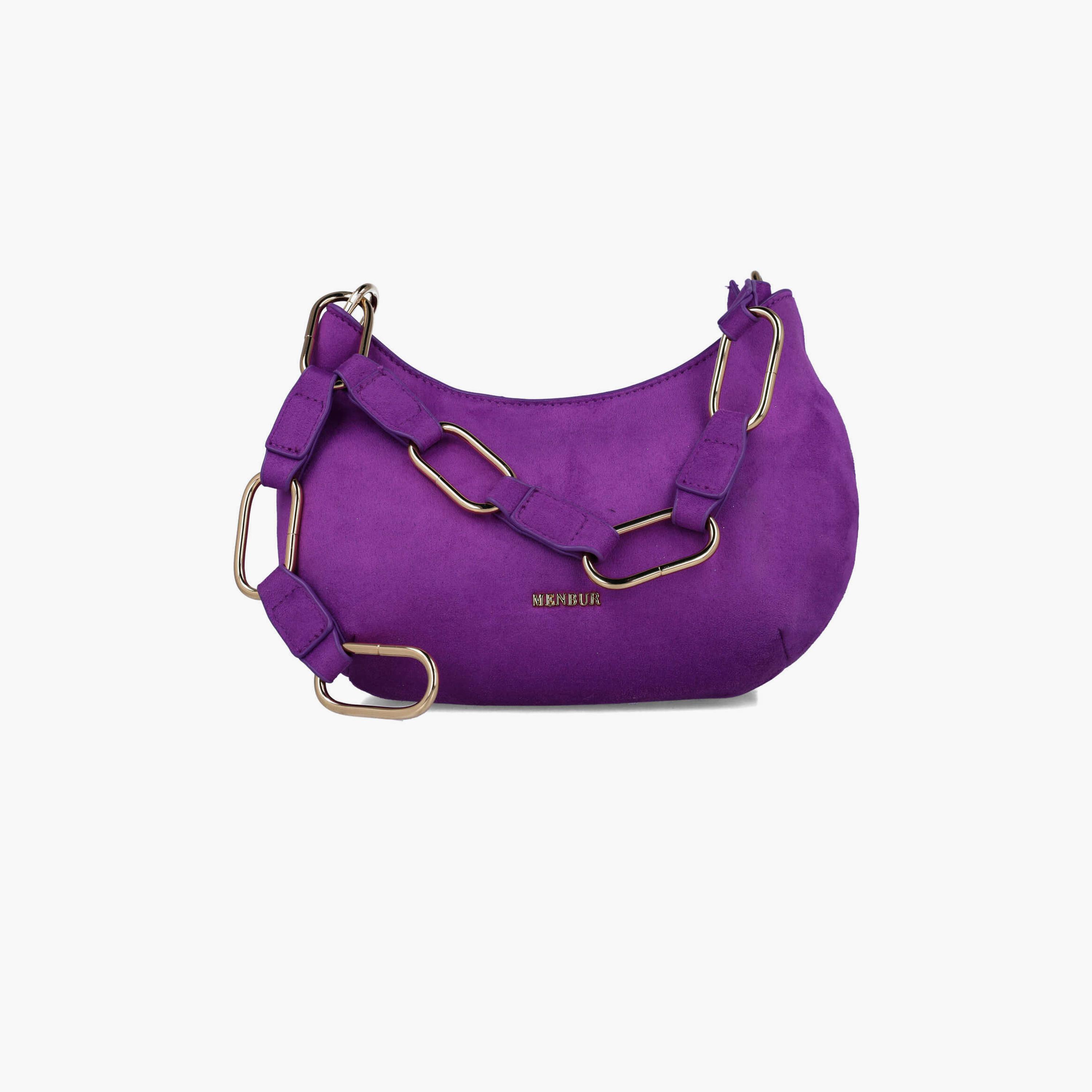 Menbur Textured Shoulder Bag With Chain Strap In Purple-women-bagsandwallets-handbags-image-1