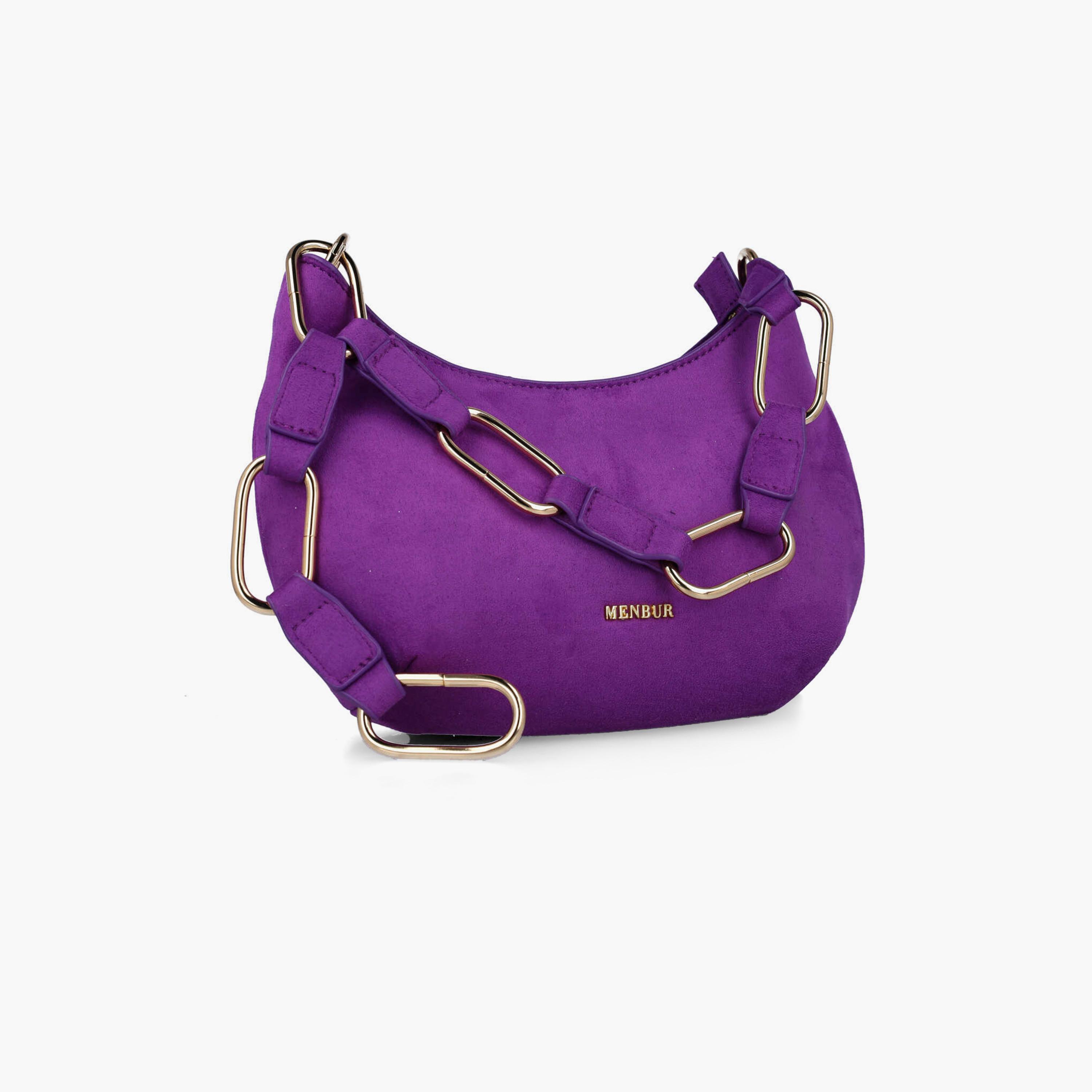 Menbur Textured Shoulder Bag With Chain Strap In Purple-women-bagsandwallets-handbags-image-2