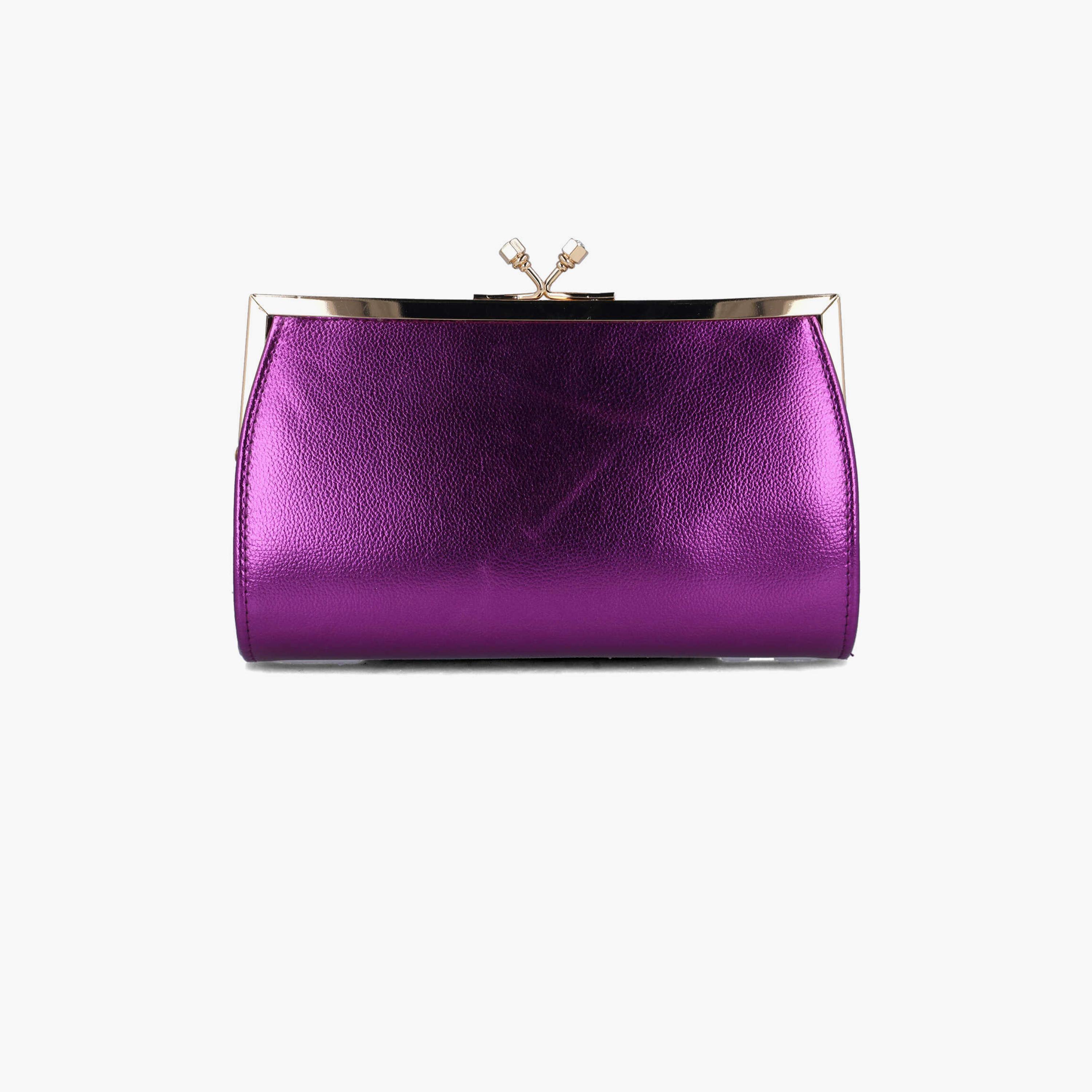 Menbur Textured Clutch With Metal Design In Pink-women-bagsandwallets-wallets-image-1