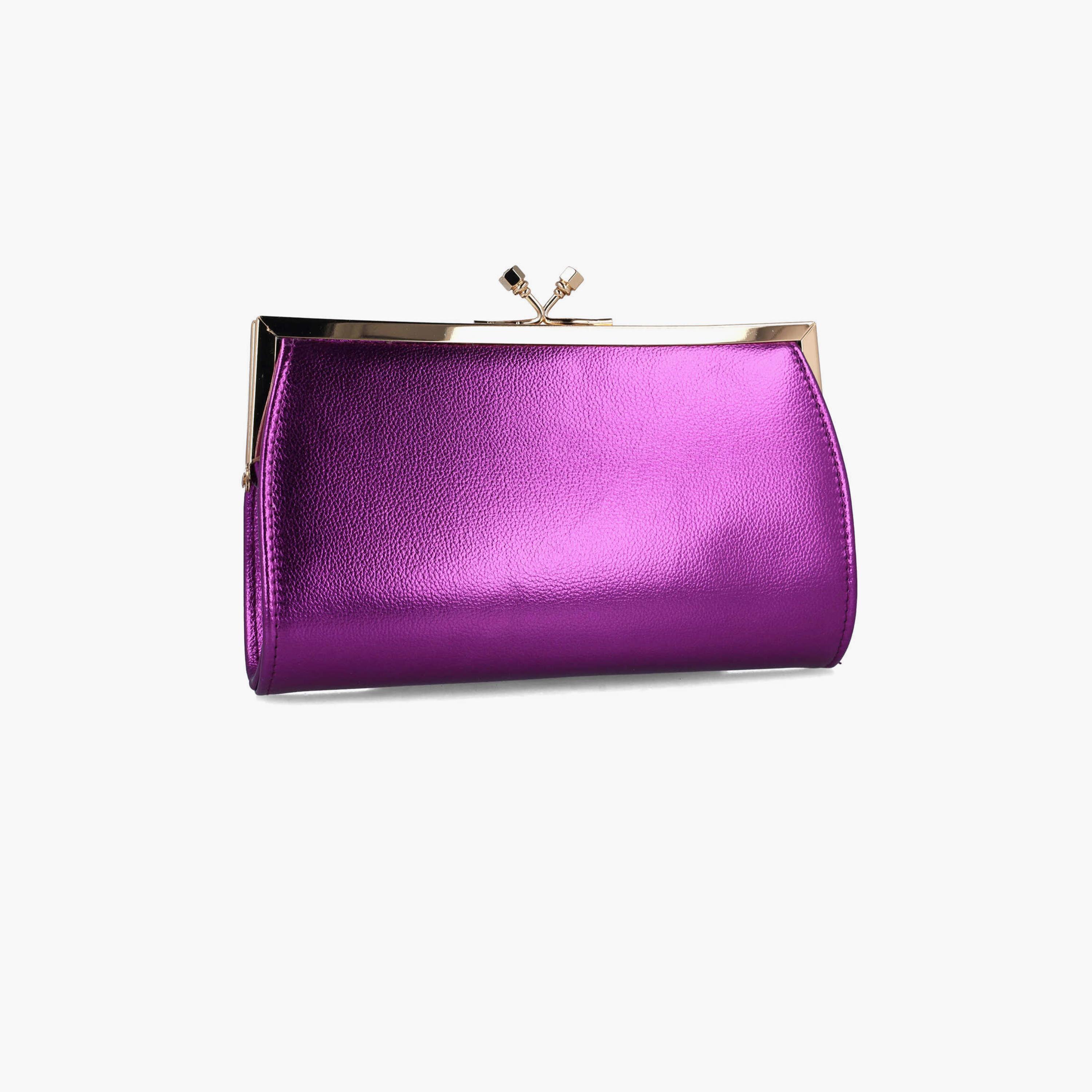 Menbur Textured Clutch With Metal Design In Pink-women-bagsandwallets-wallets-image-2