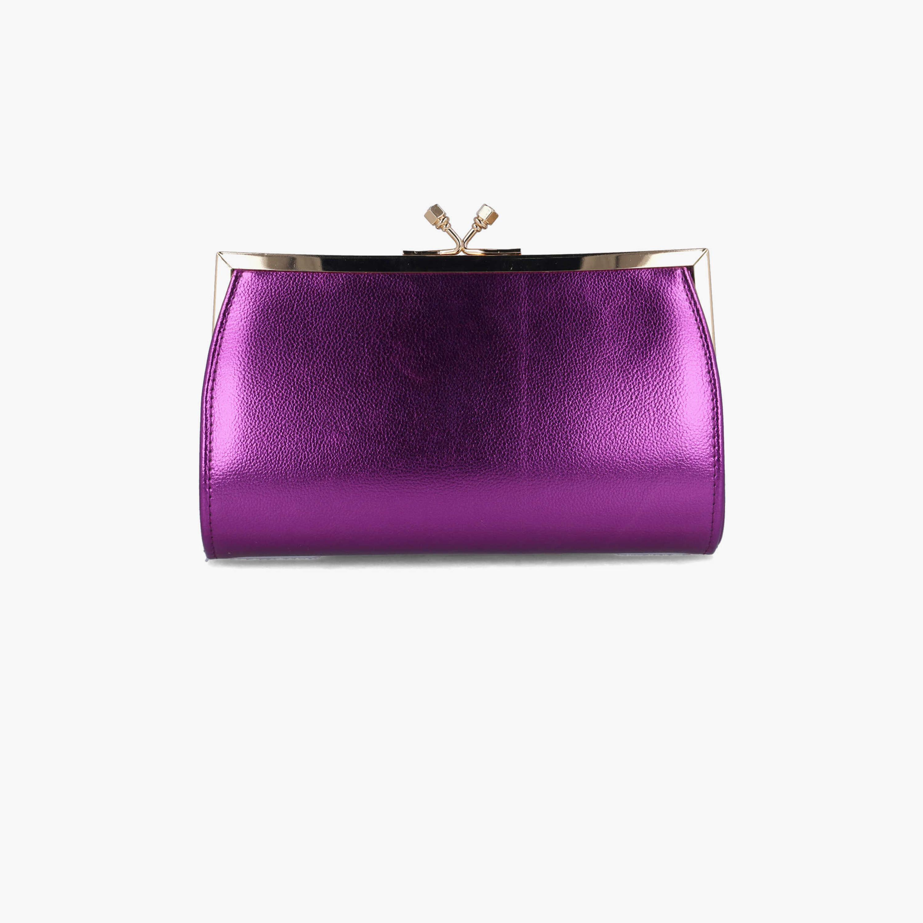 Menbur Textured Clutch With Metal Design In Pink-women-bagsandwallets-wallets-image-3