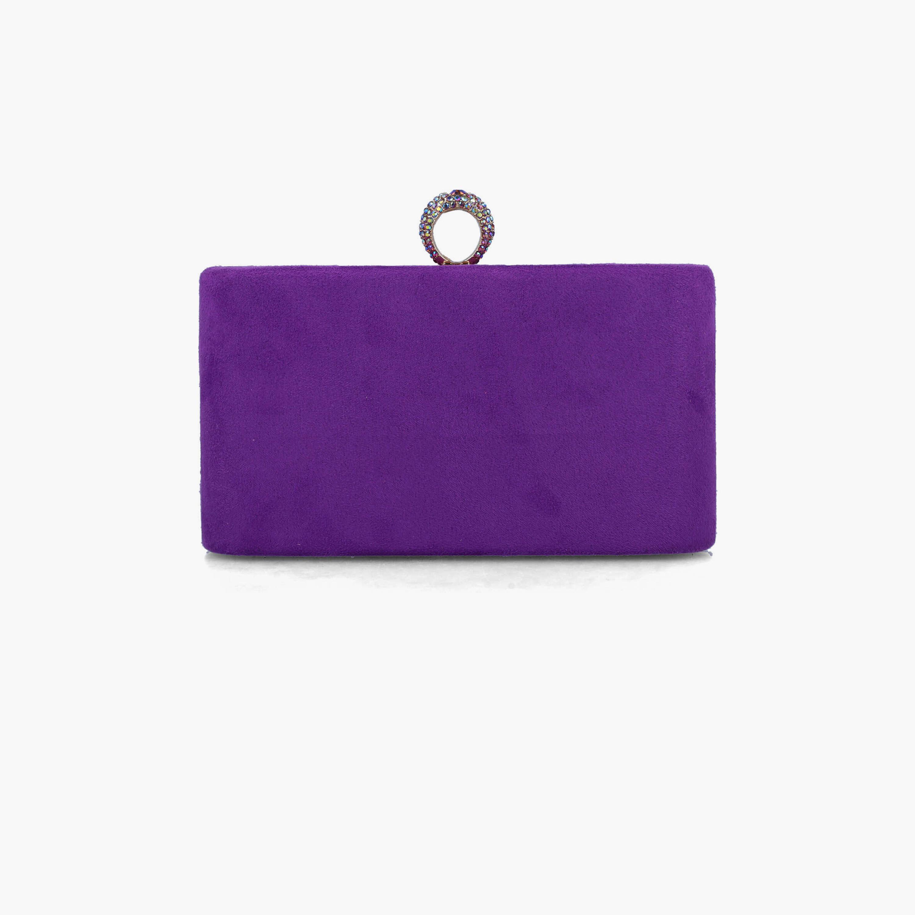 Menbur Clutch With Embellished Design On Closure In Purple-women-bagsandwallets-wallets-image-1